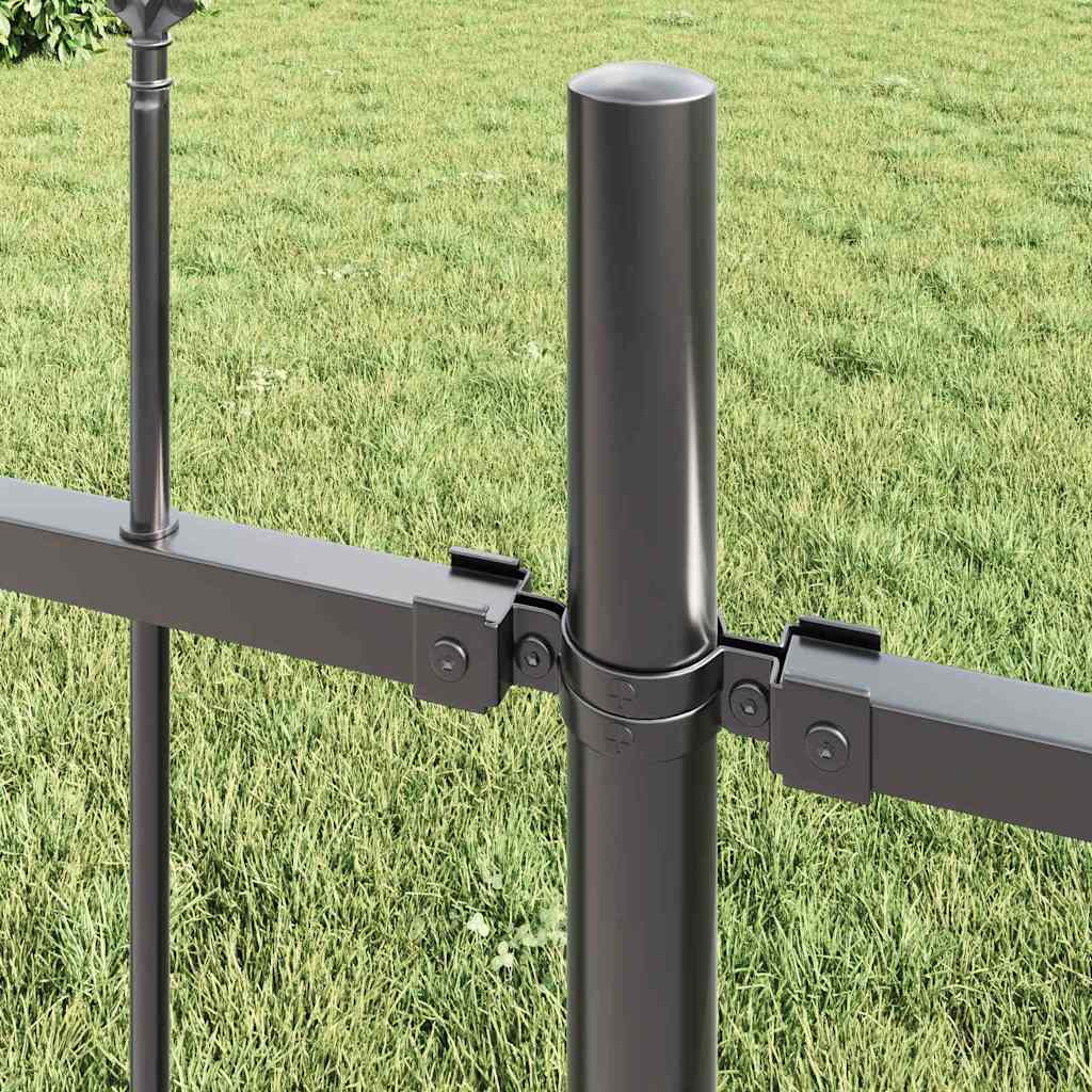 Vrtna Ograda 6 pcs Siva 10,2 x 1,2 m Čelik s prahom