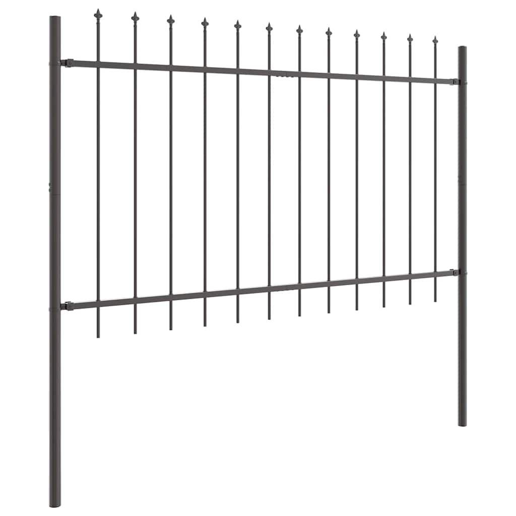 Vrtna Ograda 6 pcs Siva 10,2 x 1,2 m Čelik s prahom