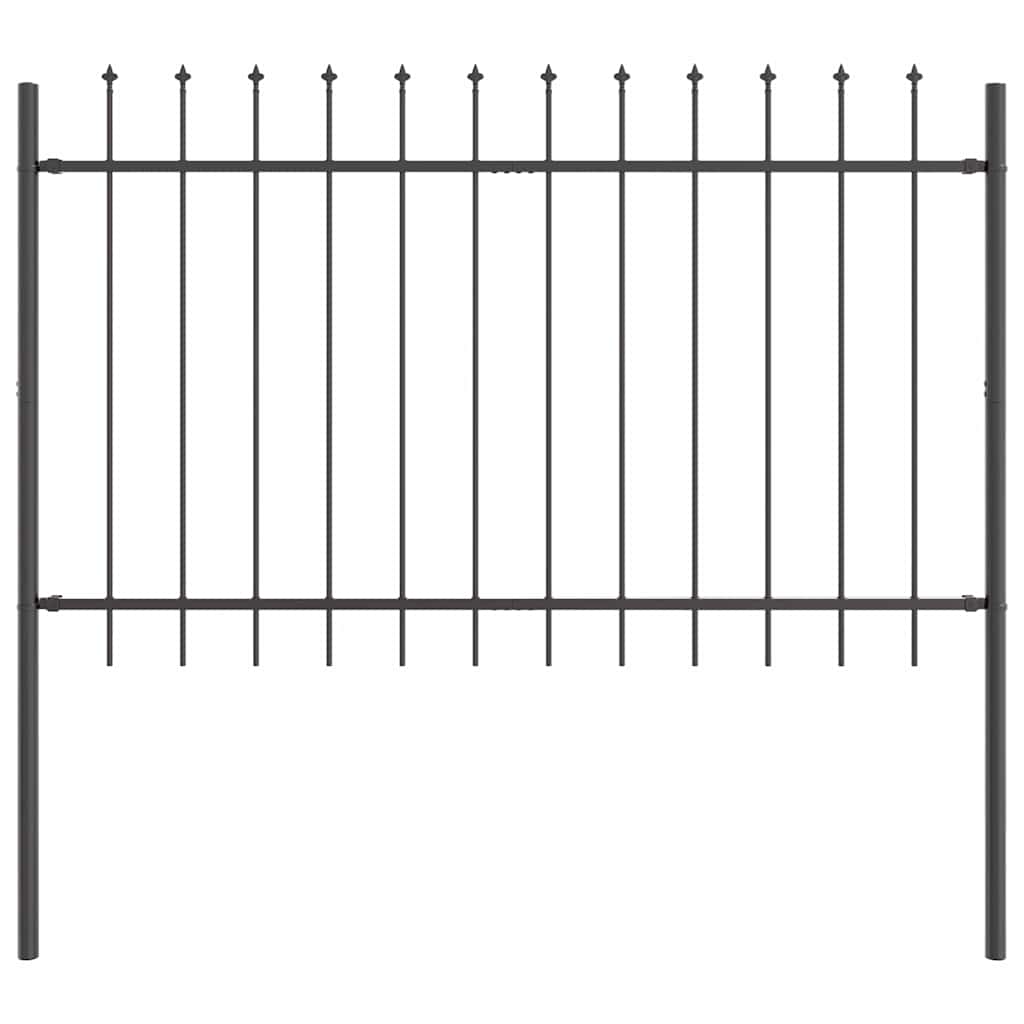 Vrtna Ograda 6 pcs Siva 10,2 x 1,2 m Čelik s prahom