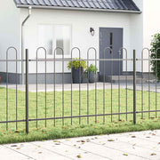 Vrtna Ograda 6 pcs Siva 10,2 x 1,2 m Čelik s prahom