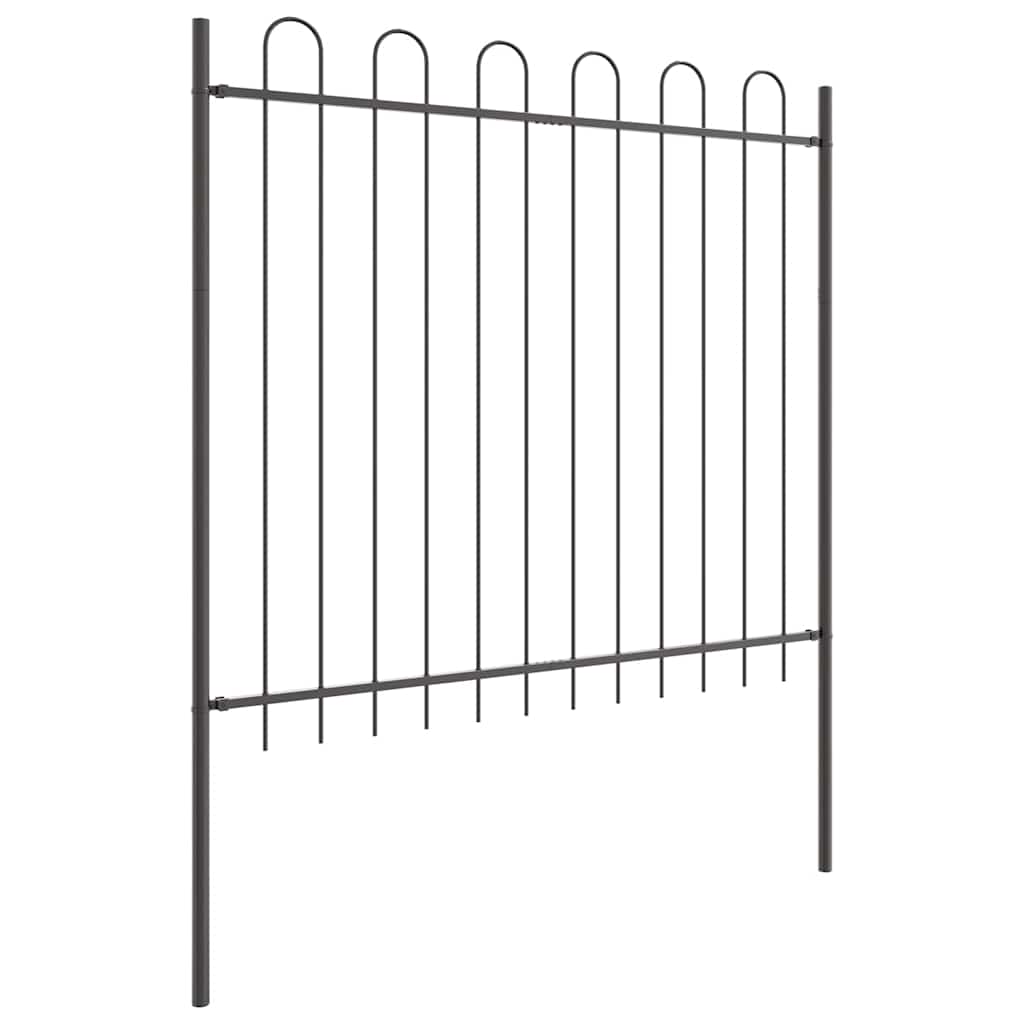 Vrtna Ograda 6 pcs Siva 10,2 x 1,5 m Čelik s prahom