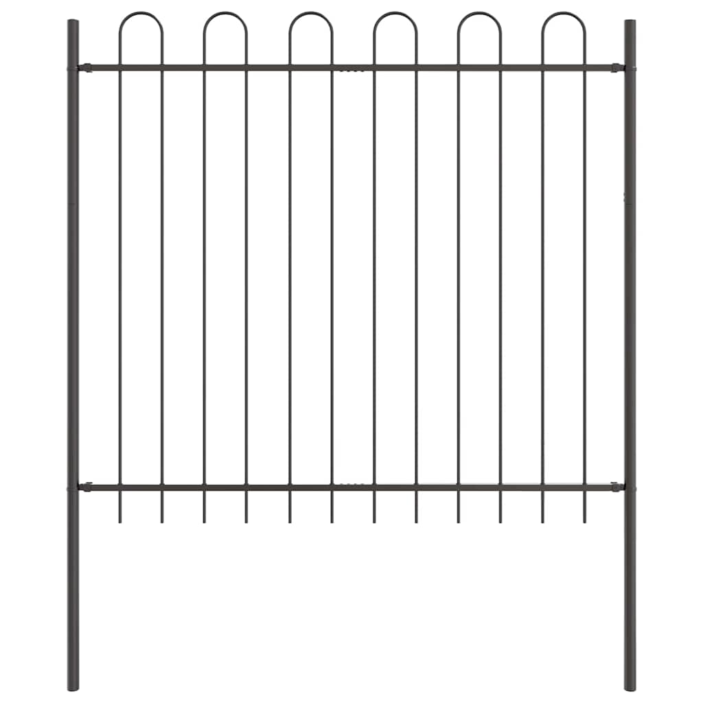 Vrtna Ograda 6 pcs Siva 10,2 x 1,5 m Čelik s prahom