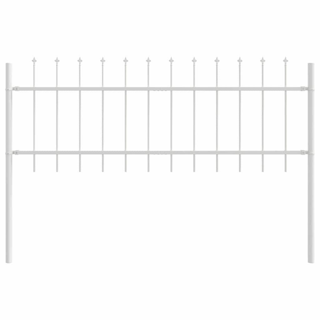 Vrtna Ograda 6 pcs Bijelo 10,2 x 0,6 m Čelik s prahom