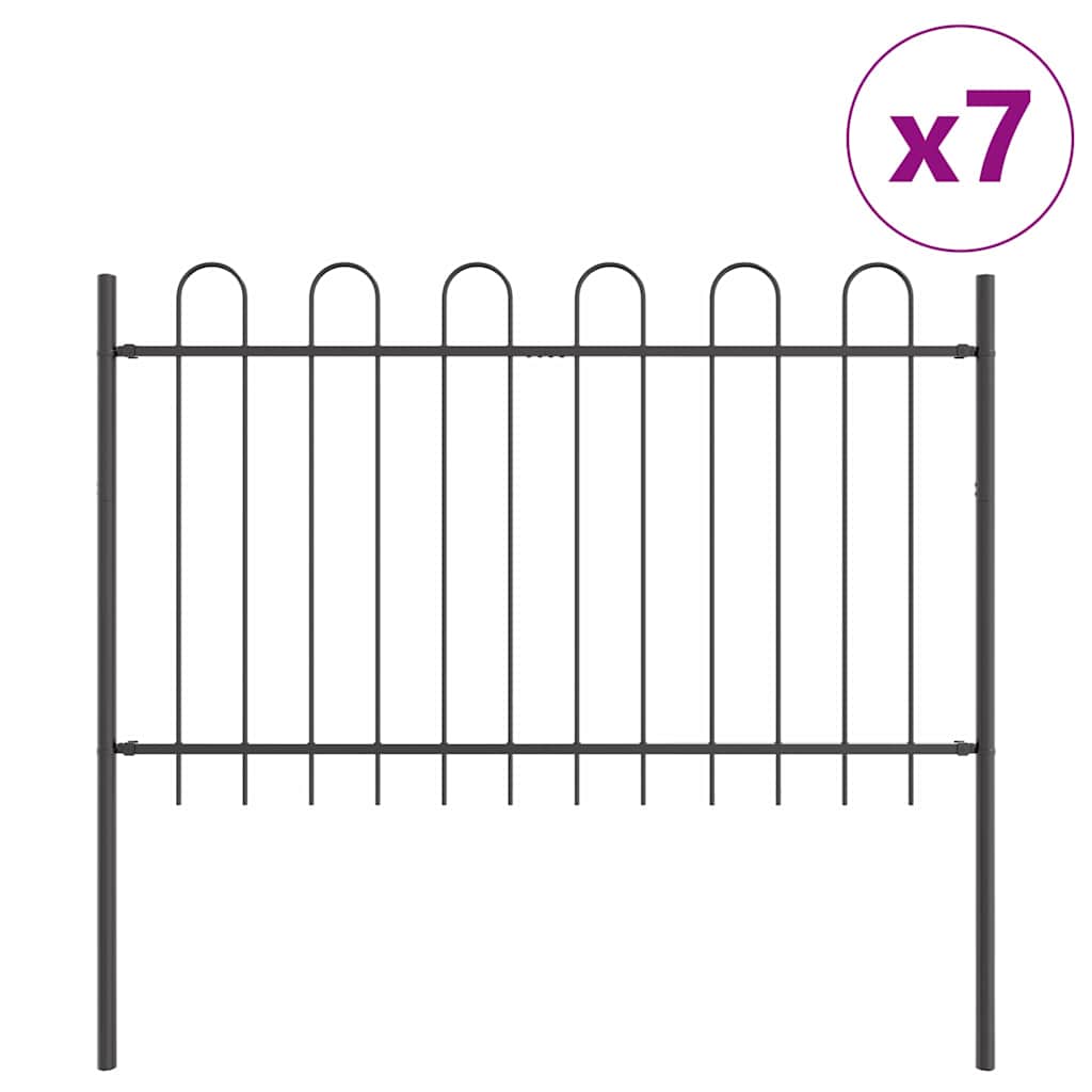 Vrtna Ograda 7 pcs Siva 11,9 x 1 m Čelik s prahom