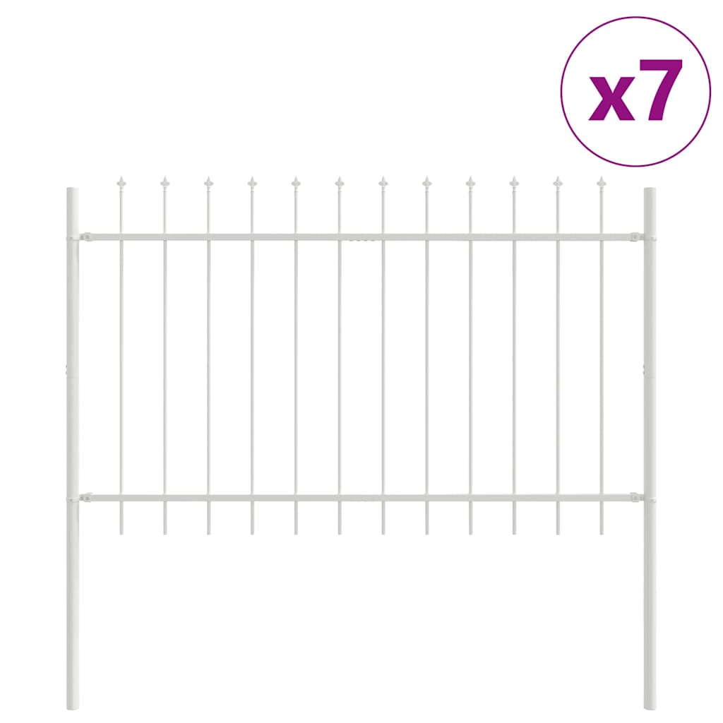 Vrtna Ograda 7 pcs Bijelo 11,9 x 1 m Čelik s prahom