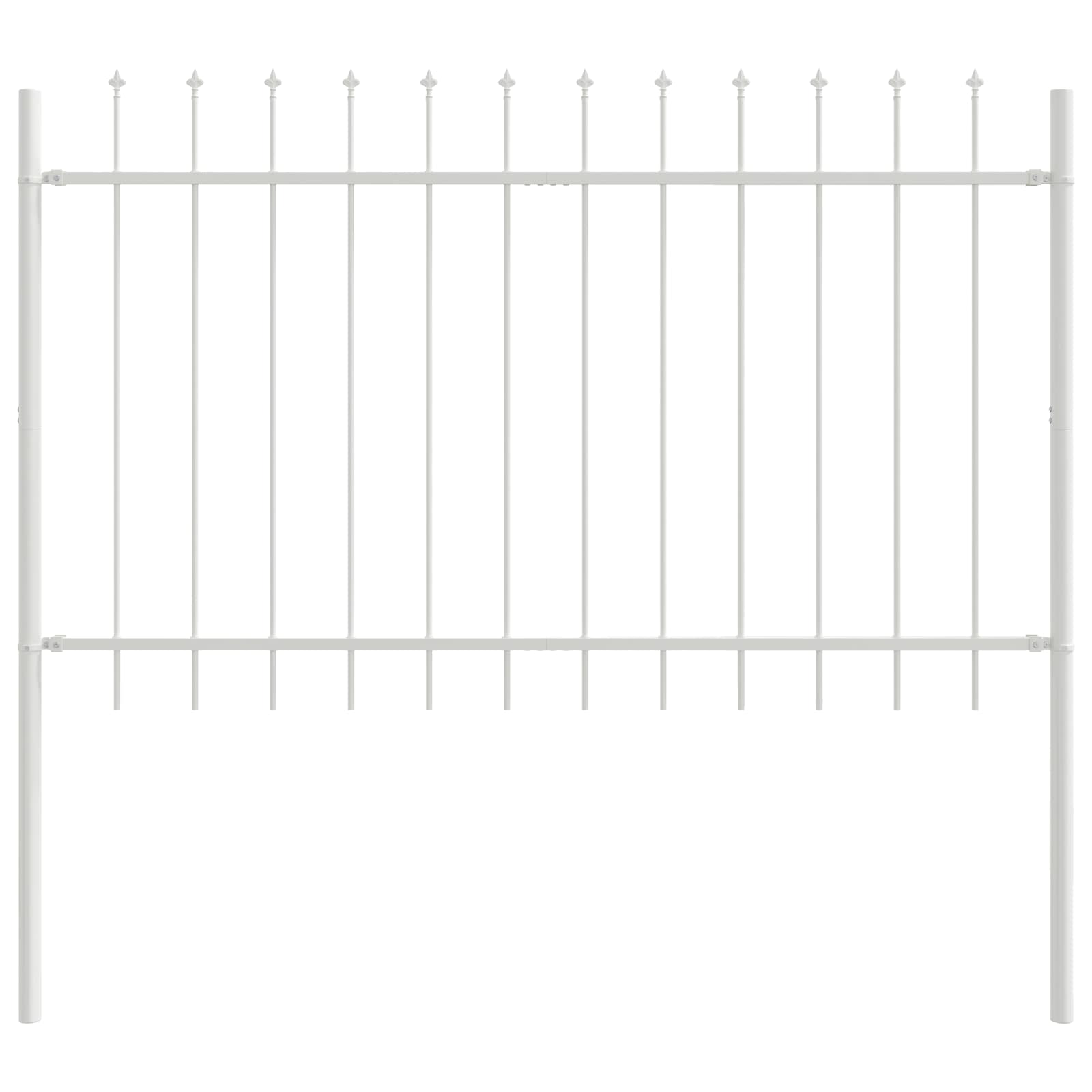 Vrtna Ograda 7 pcs Bijelo 11,9 x 1,2 m Čelik s prahom