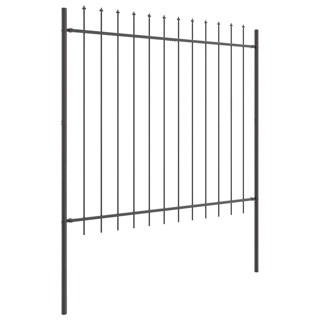 Vrtna Ograda 8 pcs Siva 13,6 x 1,5 m Čelik s prahom