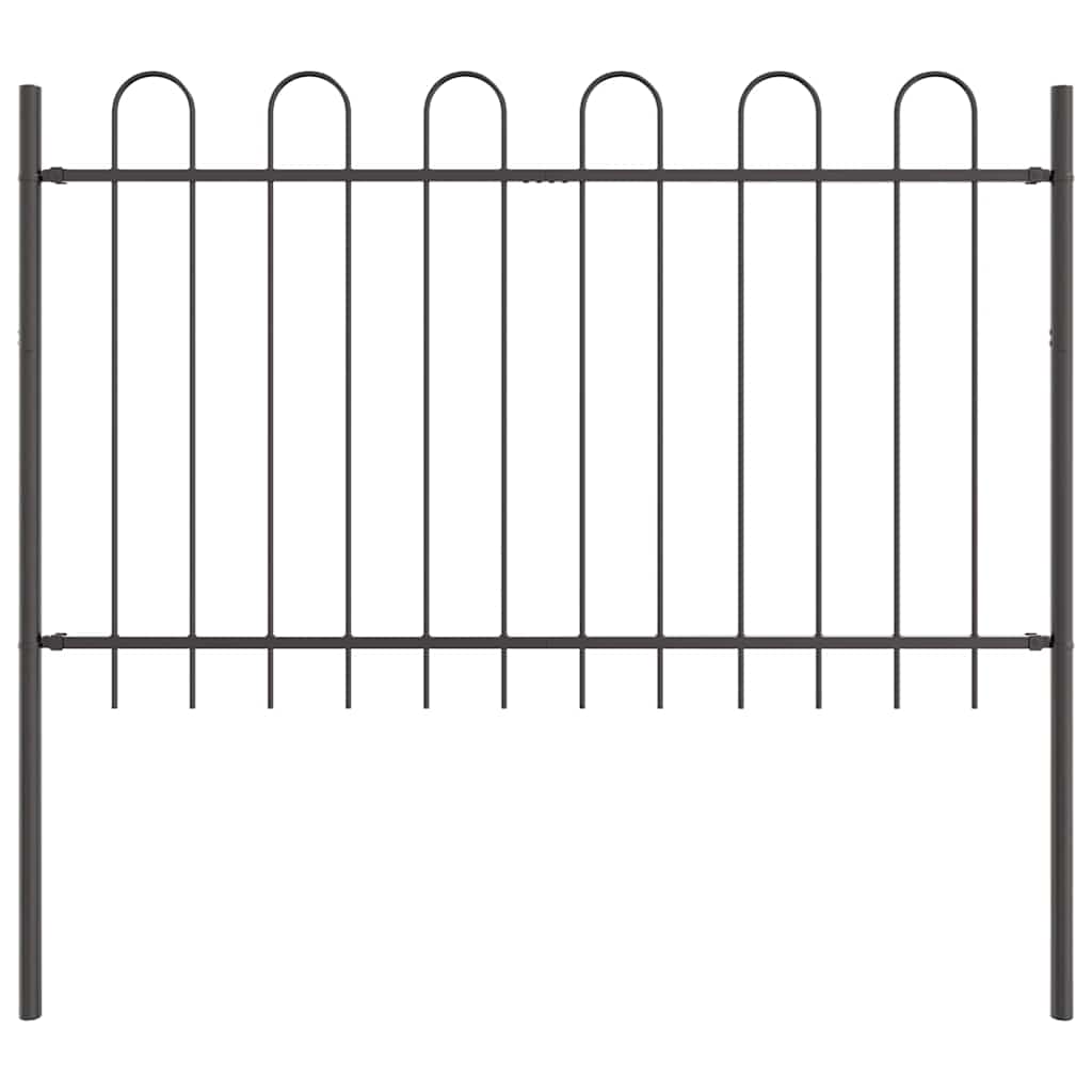 Vrtna Ograda 8 pcs Siva 13,6 x 1 m Čelik s prahom