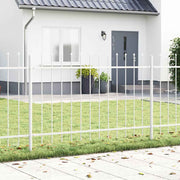 Vrtna Ograda 8 pcs Bijelo 13,6 x 1,2 m Čelik s prahom