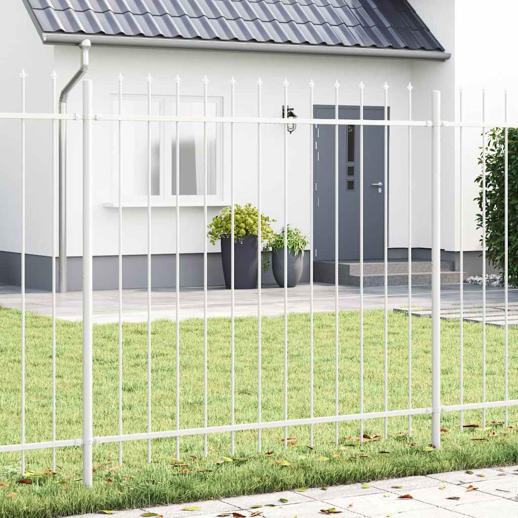 Vrtna Ograda 8 pcs Bijelo 13,6 x 1,5 m Čelik s prahom