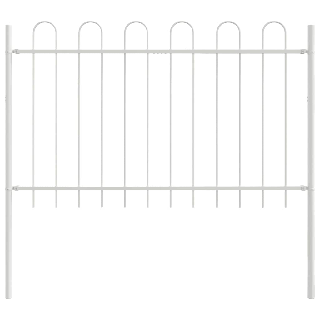 Vrtna Ograda 8 pcs Bijelo 13,6 x 1 m Čelik s prahom