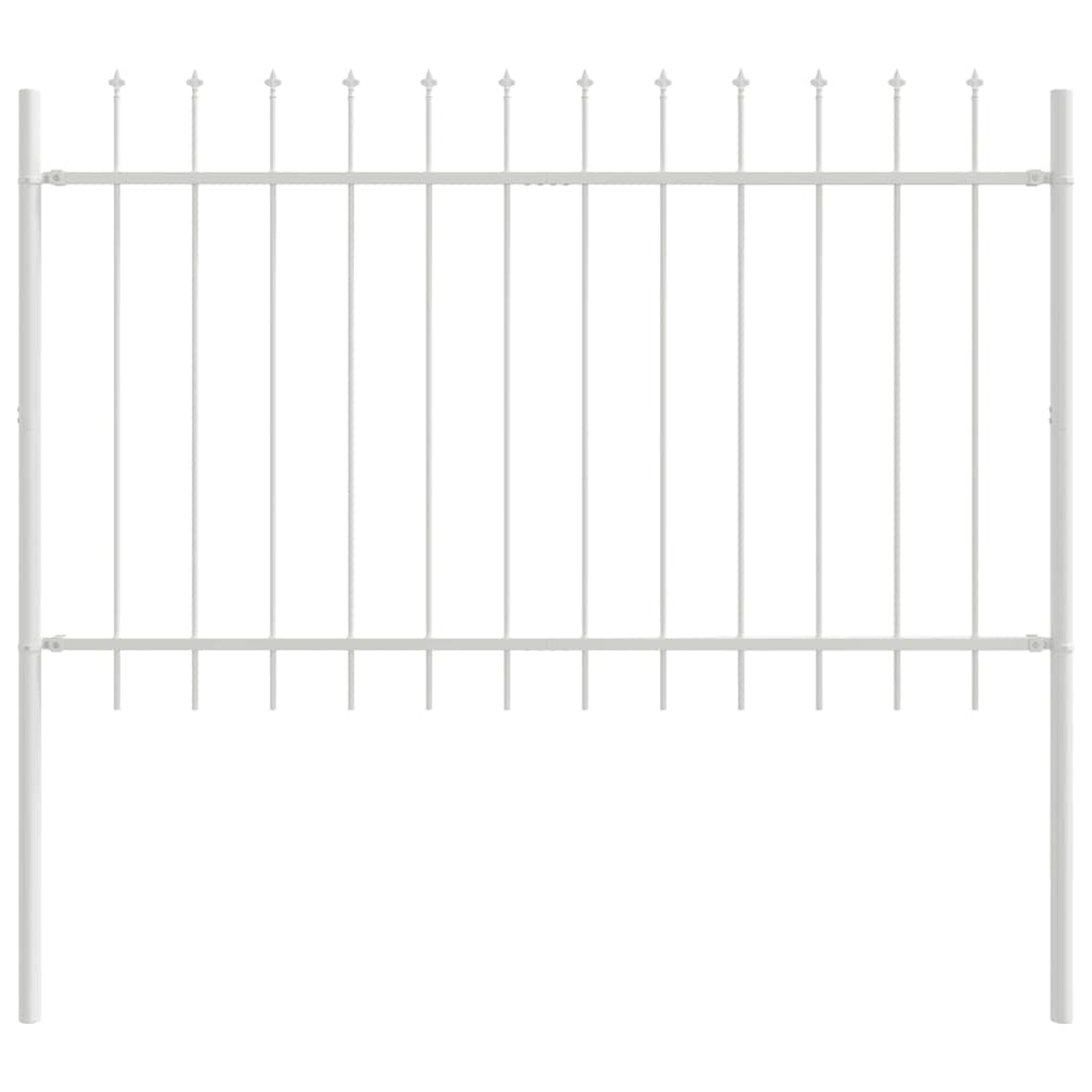 Vrtna Ograda 9 pcs Bijelo 15,3 x 1,2 m Čelik s prahom