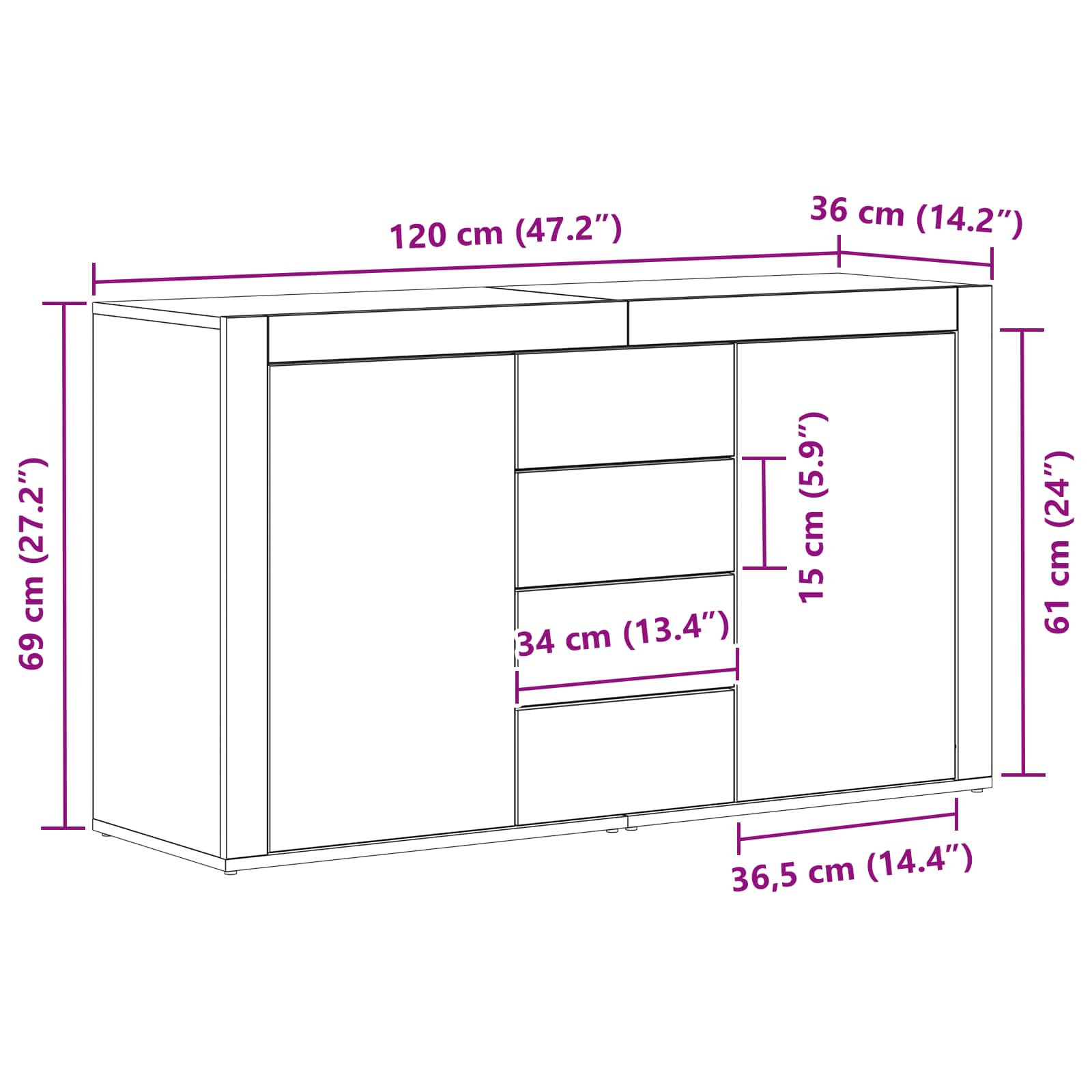 Kreveta Betonski sivi 120 x 36 x 69 cm Konstruirano drvo