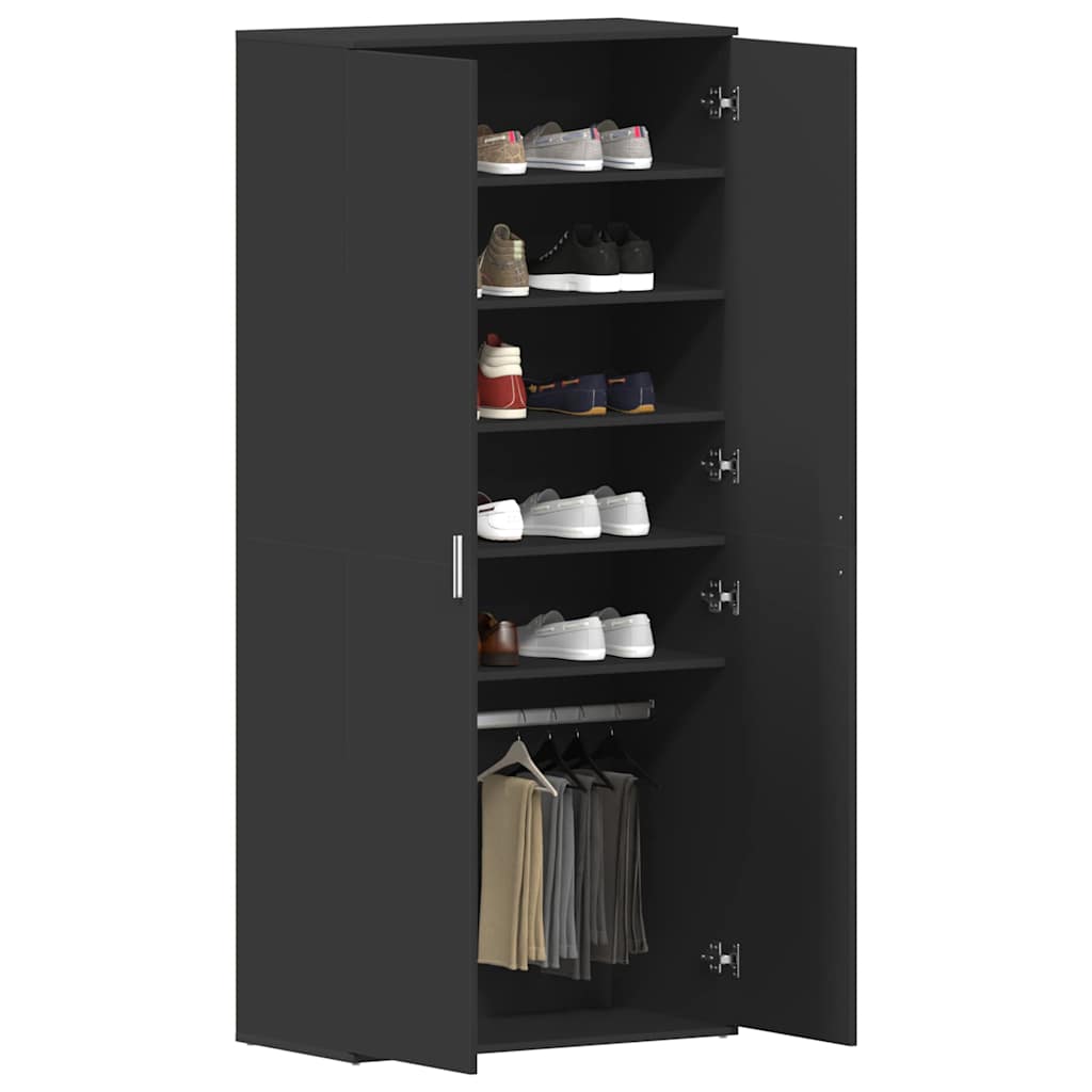 Ormar za cipele Crna 80 x 39 x 178 cm Konstruirano drvo