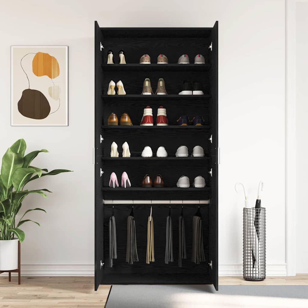 Ormar za cipele Crni hrast 80 x 39 x 178 cm Konstruirano drvo