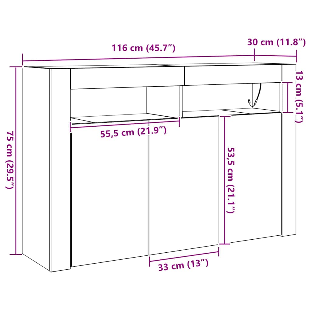 Kreveta Crni hrast 116 x 30 x 75 cm Konstruirano drvo