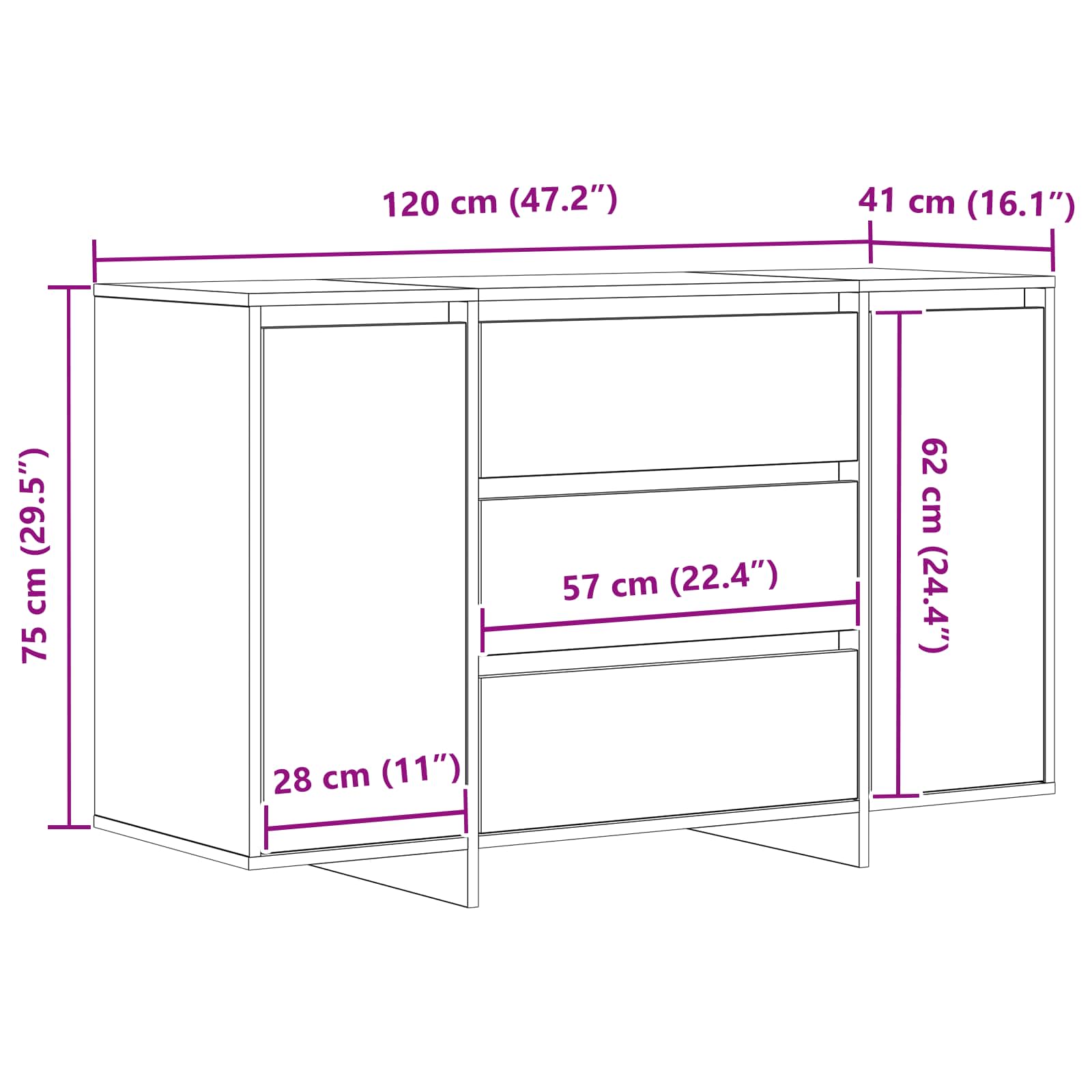 Kreveta s ladicama Bijelo 120 x 41 x 75 cm Konstruirano drvo