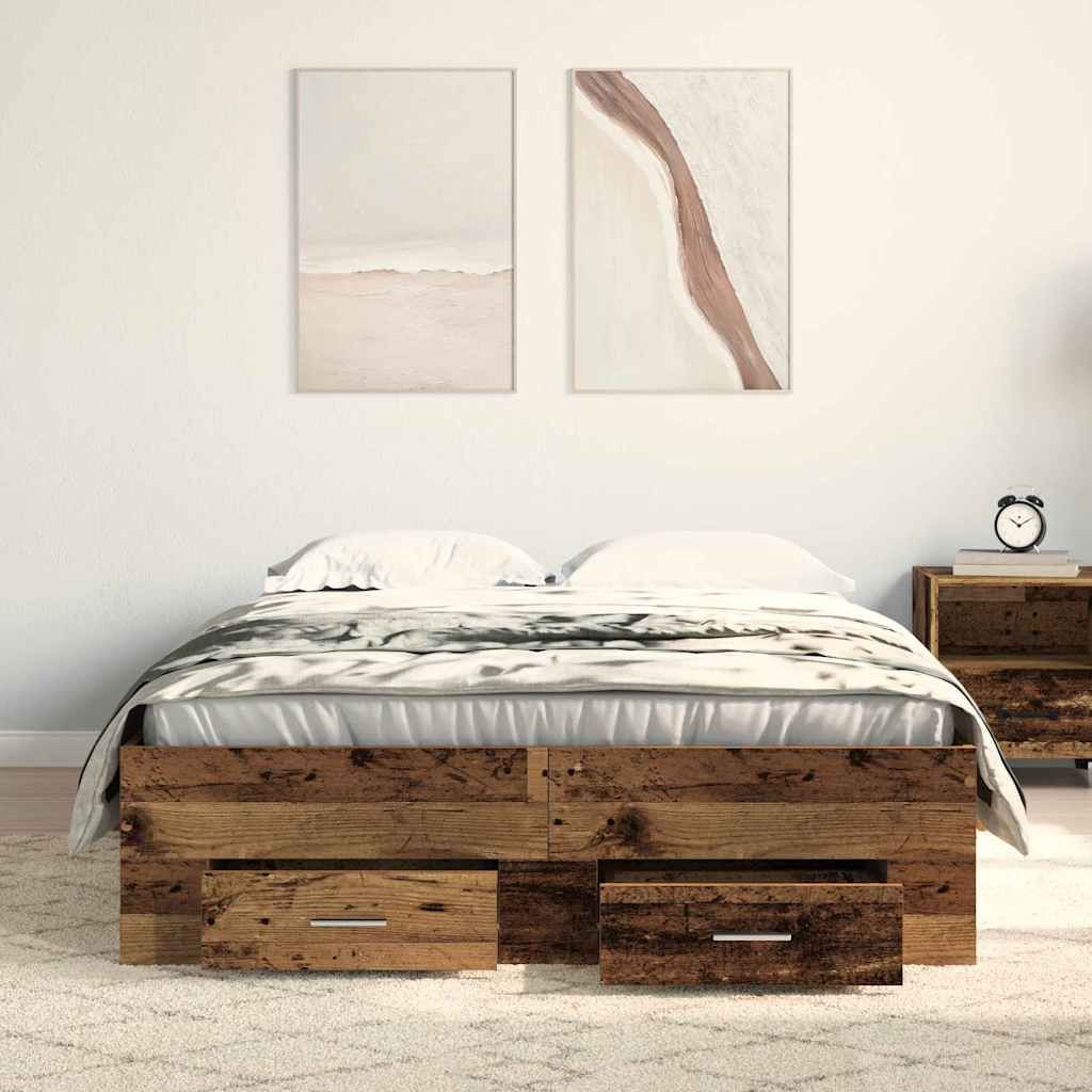 Krevetna konstrukcija Staro drvo 120 x 200 cm Konstruirano drvo