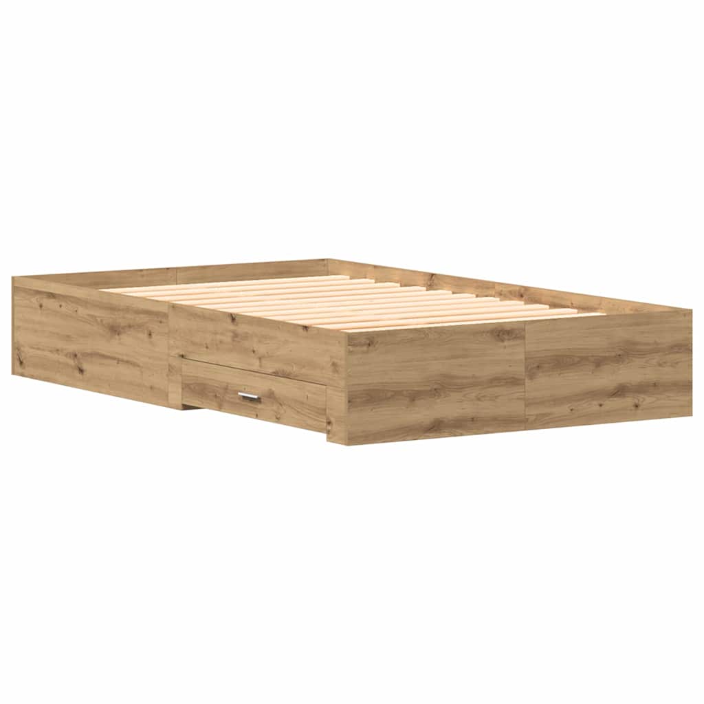 Krevetna konstrukcija s ladicama Umjetnički hrast 120 x 200 cm