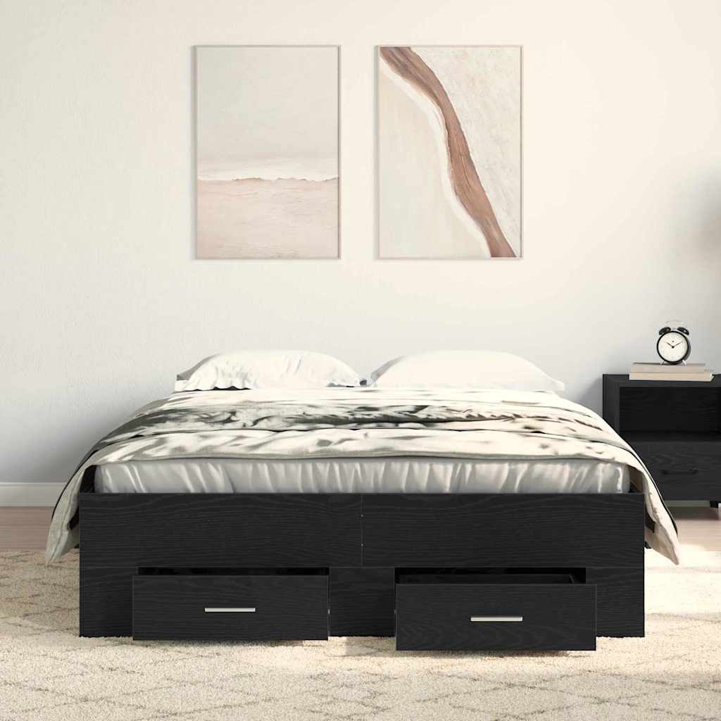 Krevetna konstrukcija Crni hrast 120 x 200 cm Konstruirano drvo