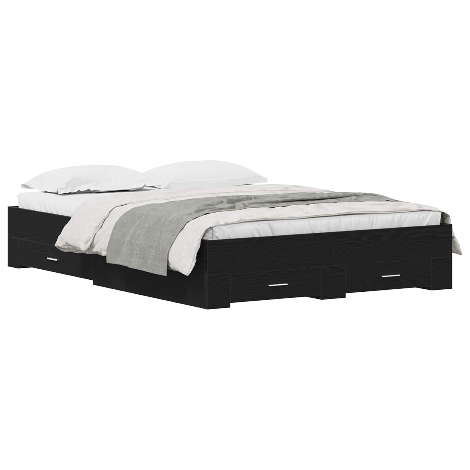 Krevetna konstrukcija Crni hrast 140 x 190 cm Konstruirano drvo