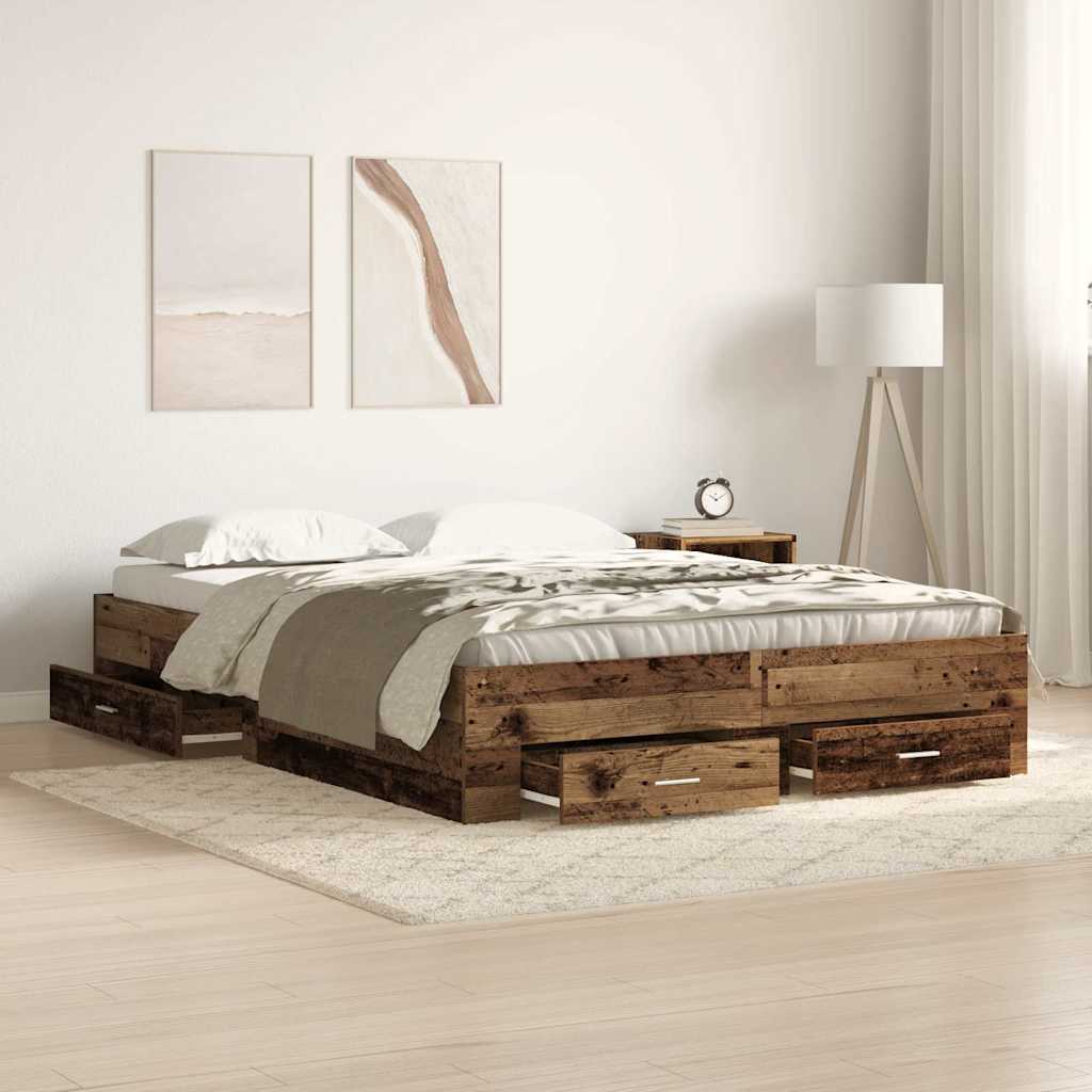 Krevetna konstrukcija Staro drvo 135 x 190 cm Konstruirano drvo