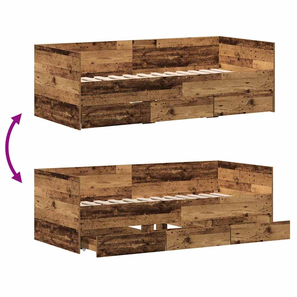 Krevet na dan Staro drvo 90 x 200 cm Konstruirano drvo