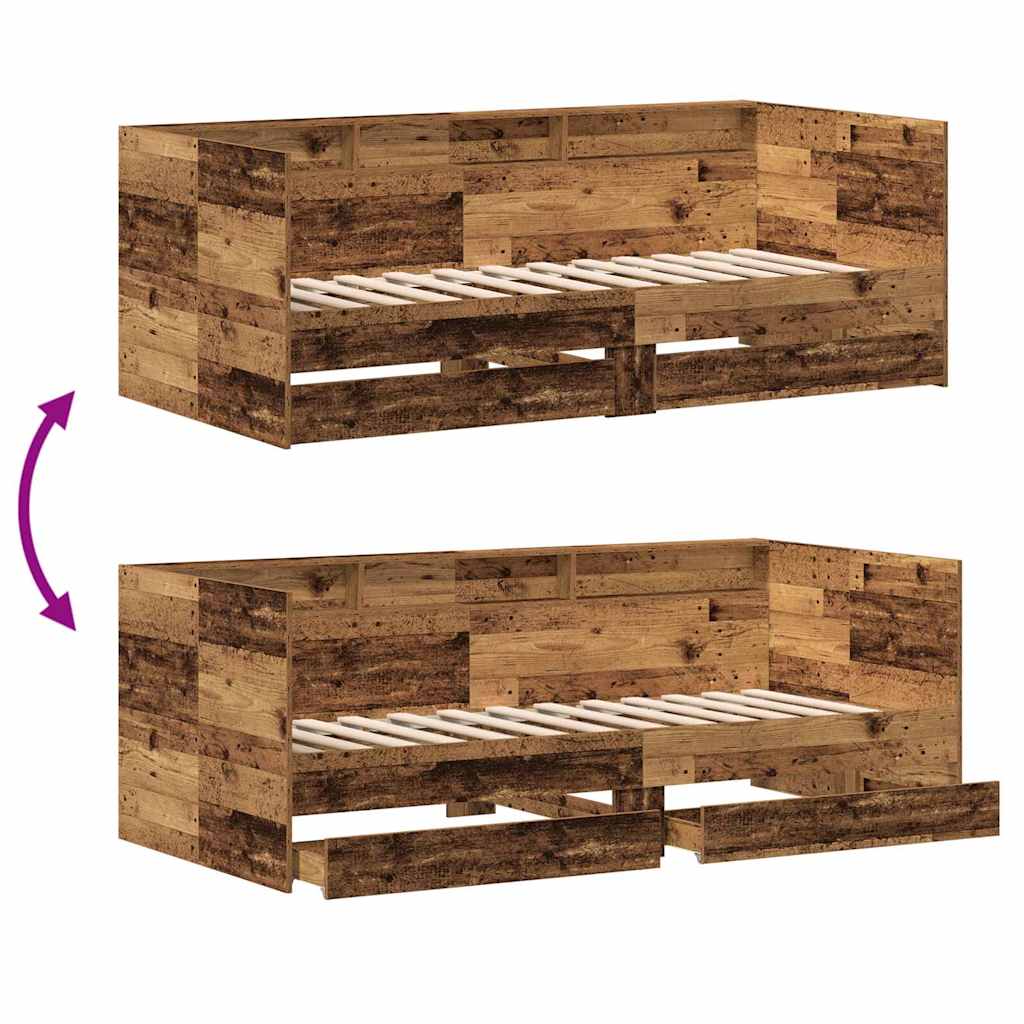 Krevet na dan Staro drvo 90 x 200 cm Konstruirano drvo