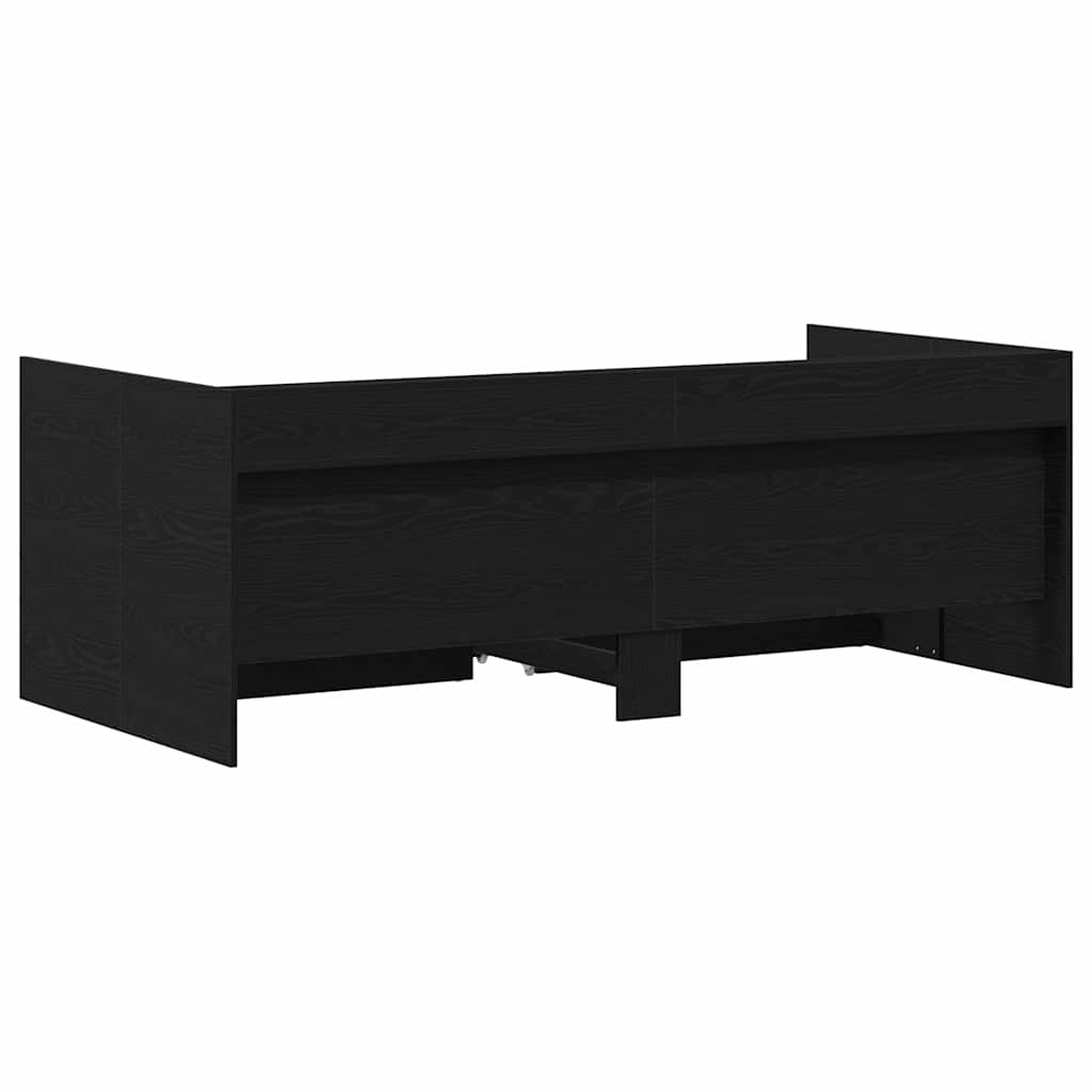 Krevet na dan Crni hrast 90 x 200 cm Konstruirano drvo
