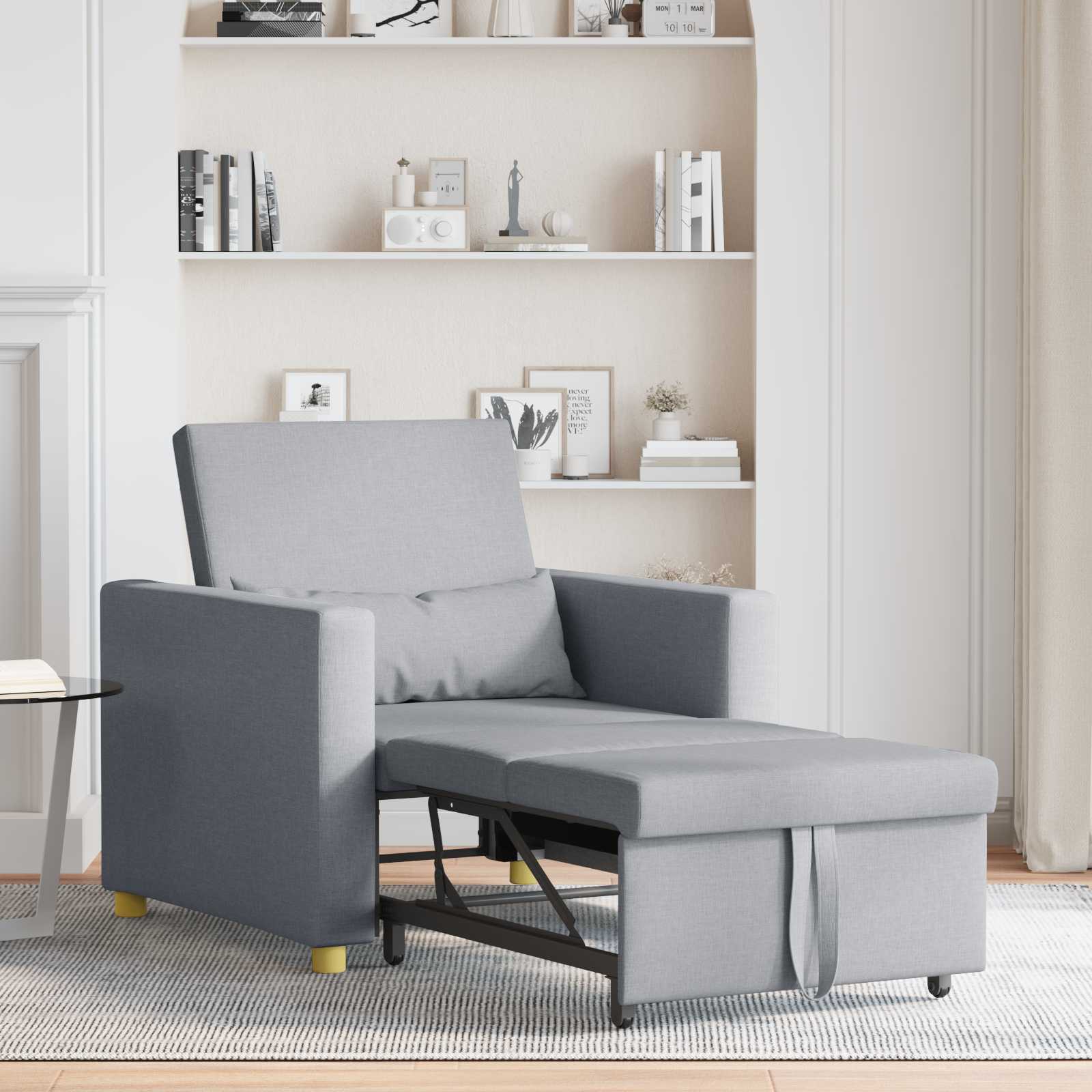 Sofa na razvlačenje Singl Svjetlosiva 90 x 165 x 87 cm tkanina