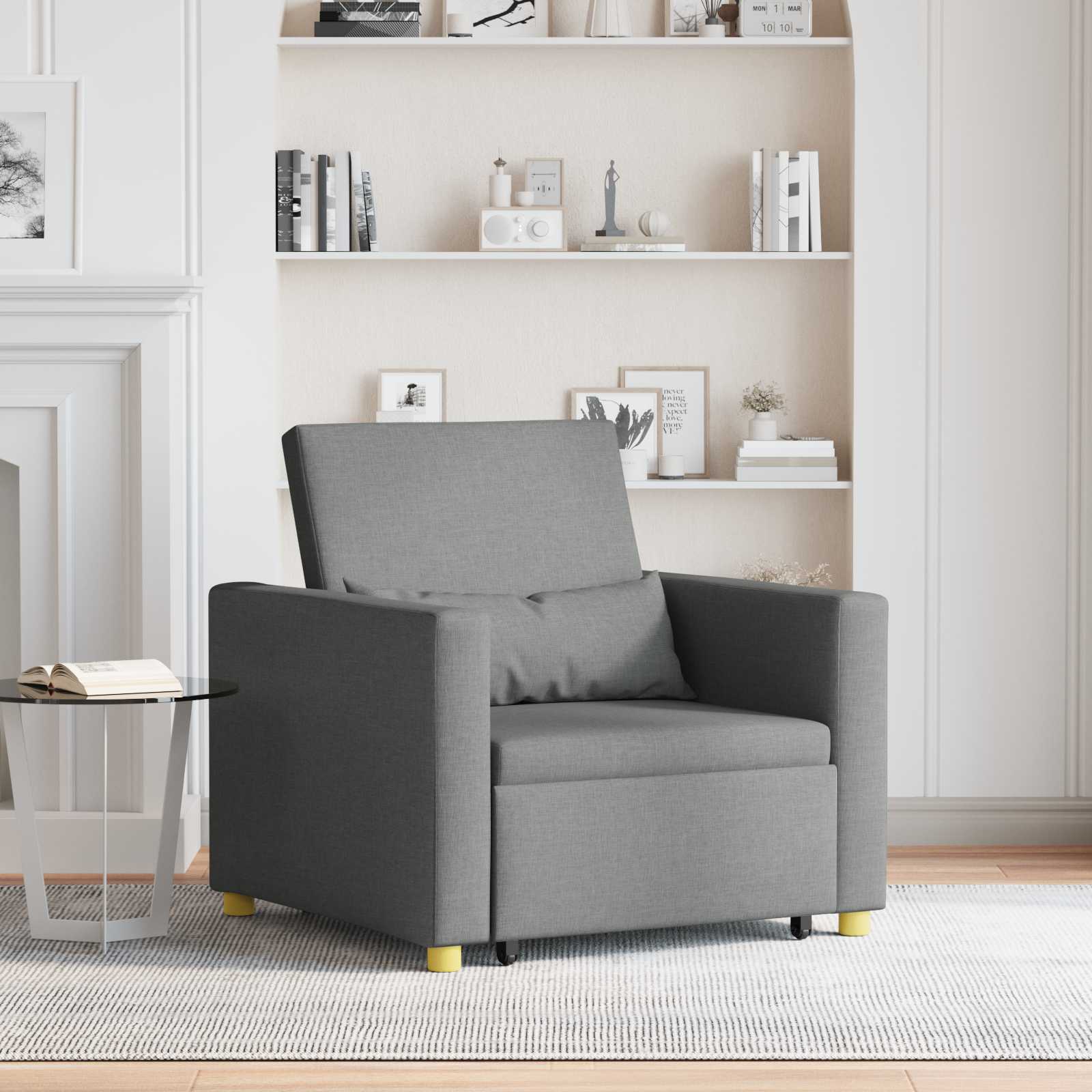 Sofa na razvlačenje Singl Tamno siva 90 x 165 x 87 cm tkanina