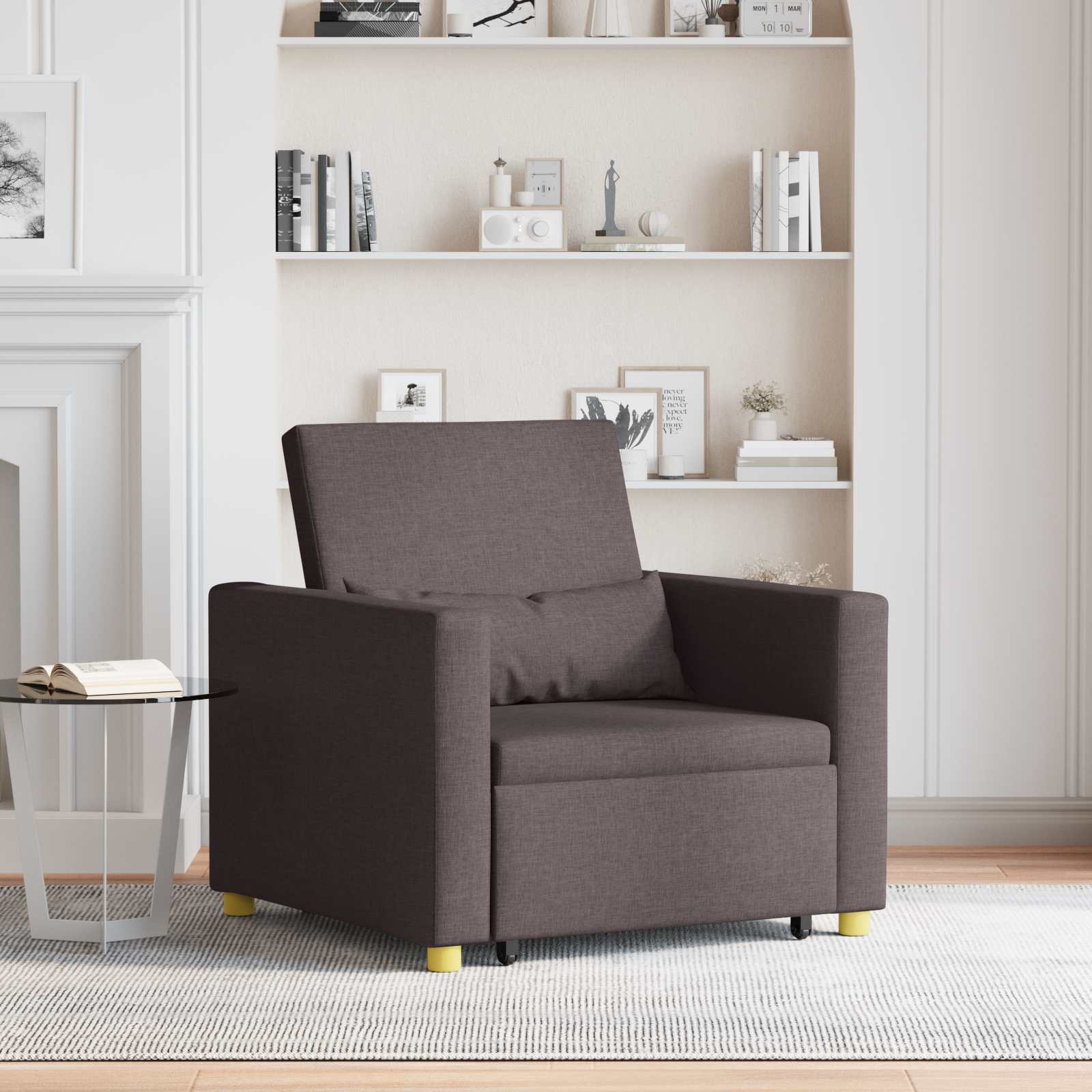 Sofa na razvlačenje Singl Tamno smeđa 90 x 165 x 87 cm tkanina