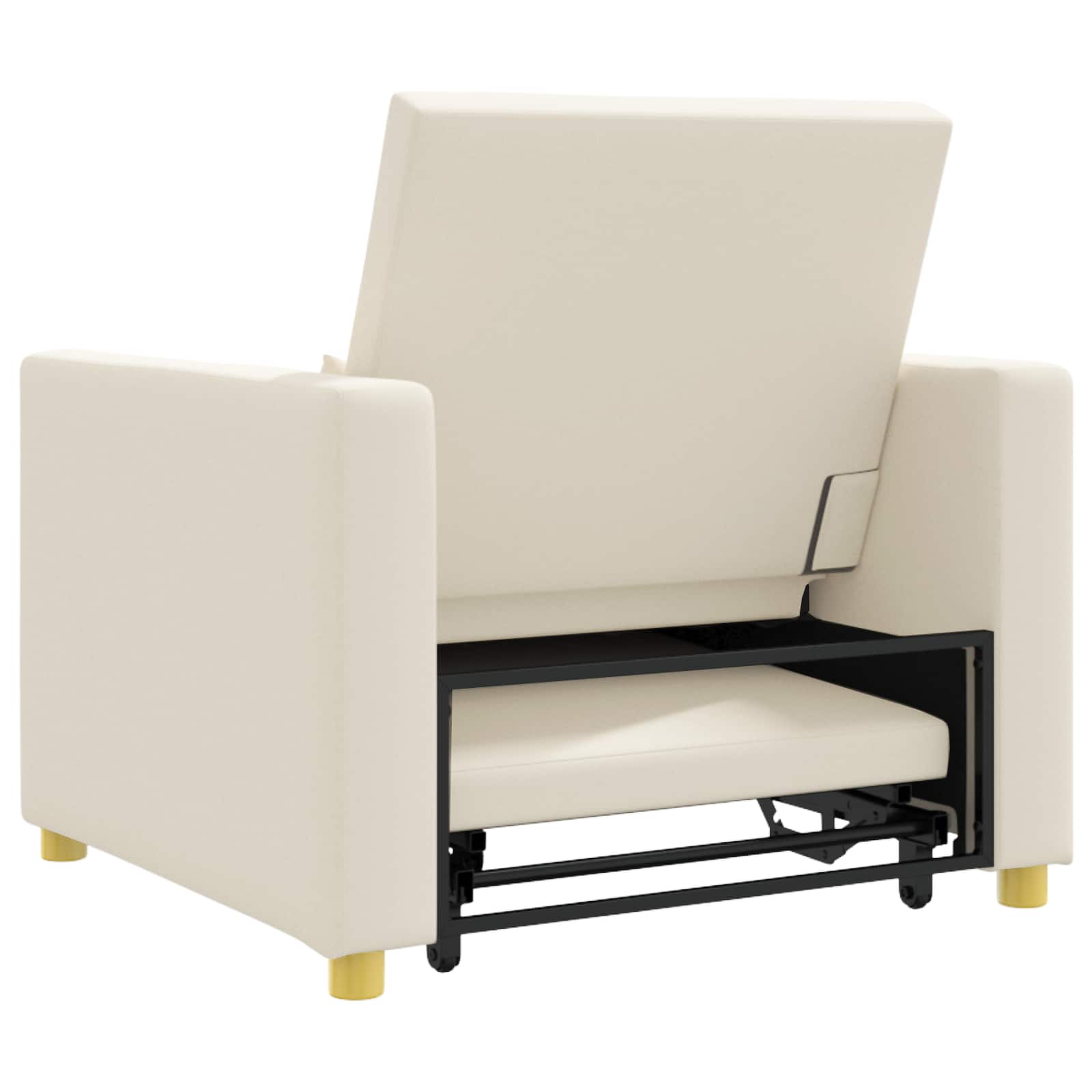 Sofa na razvlačenje Singl Krem bijelo 90 x 165 x 87 cm tkanina