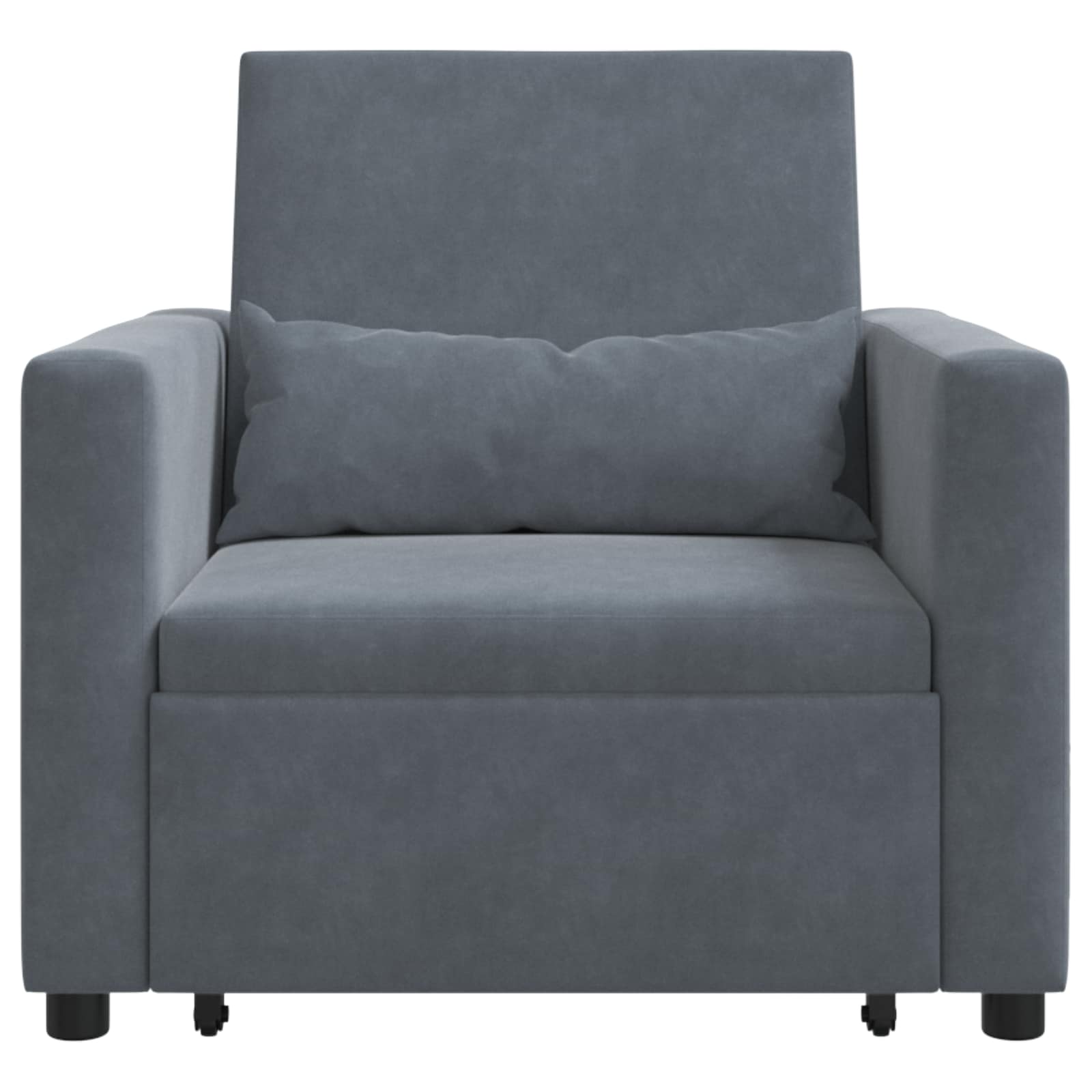 Sofa na razvlačenje Singl s kotačima Tamno siva Baršun