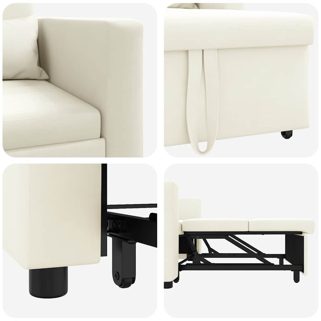 Sofa na razvlačenje Singl s kotačima Krema Baršun