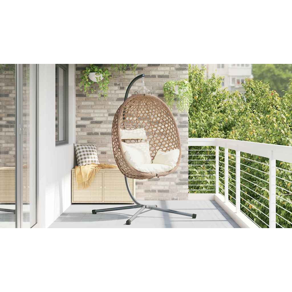 Viseća jaja stolica Svijetla krema 104 x 100 x 191 cm poliratan