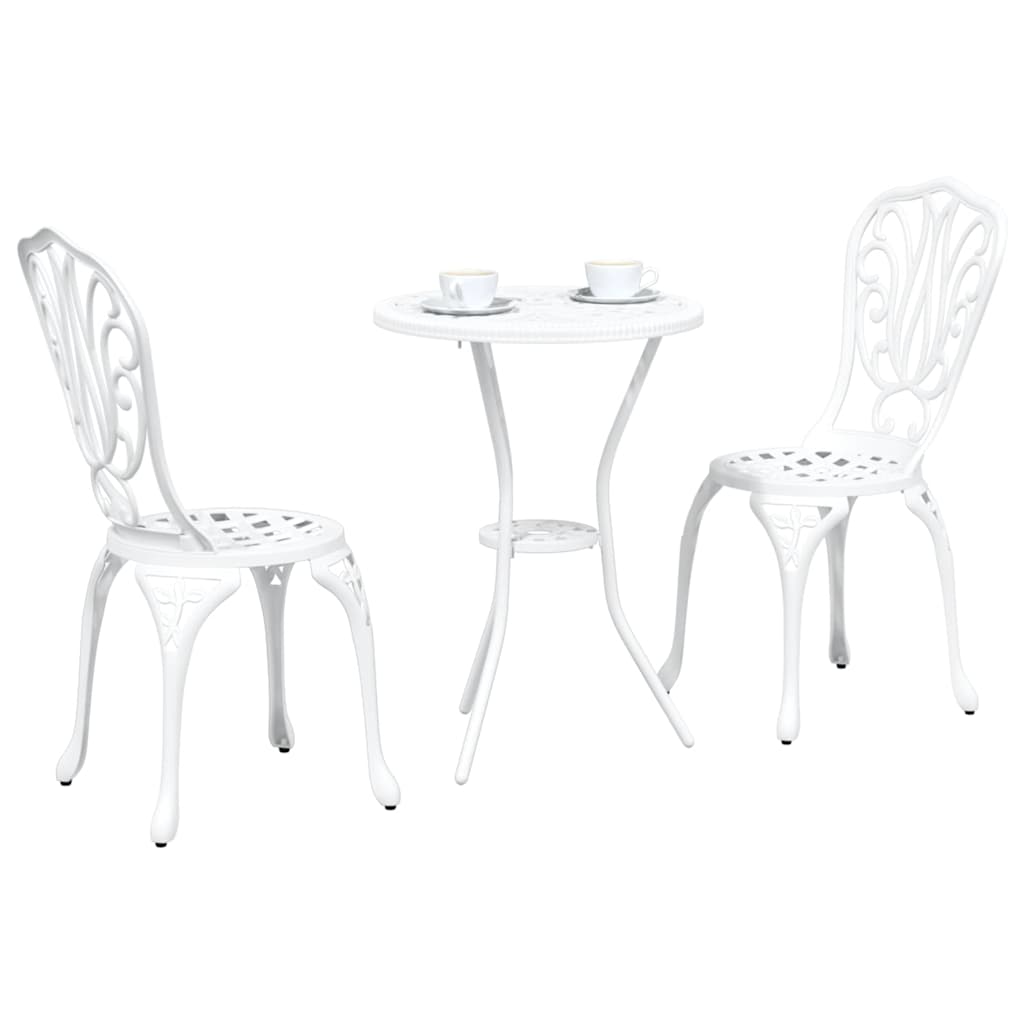 Bistro set za vrt 3 pcs Bijelo Aluminij