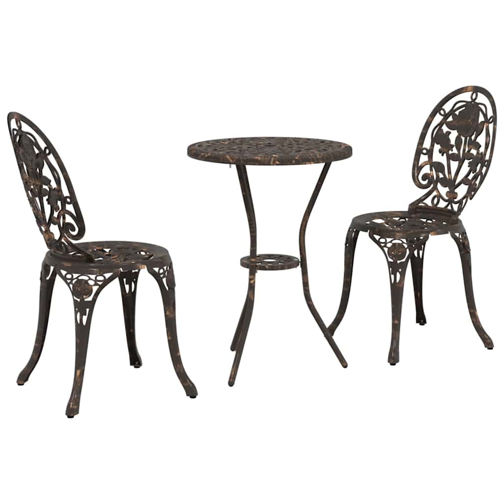 Bistro set za vrt 3 pcs Bronzana Aluminij