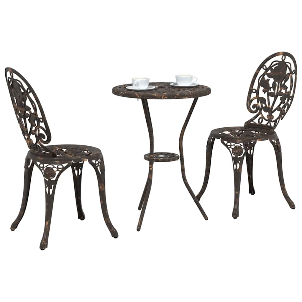 Bistro set za vrt 3 pcs Bronzana Aluminij