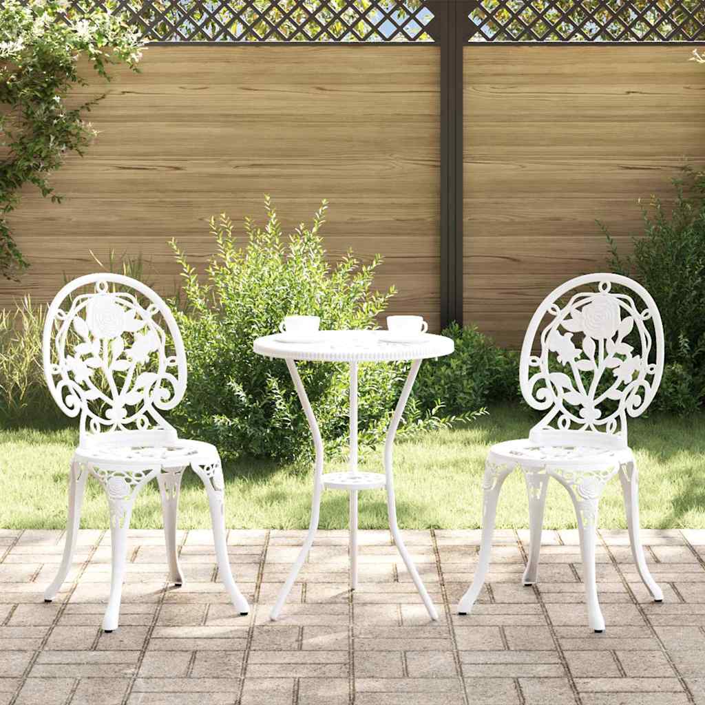 Bistro set za vrt 3 pcs Bijelo Aluminij