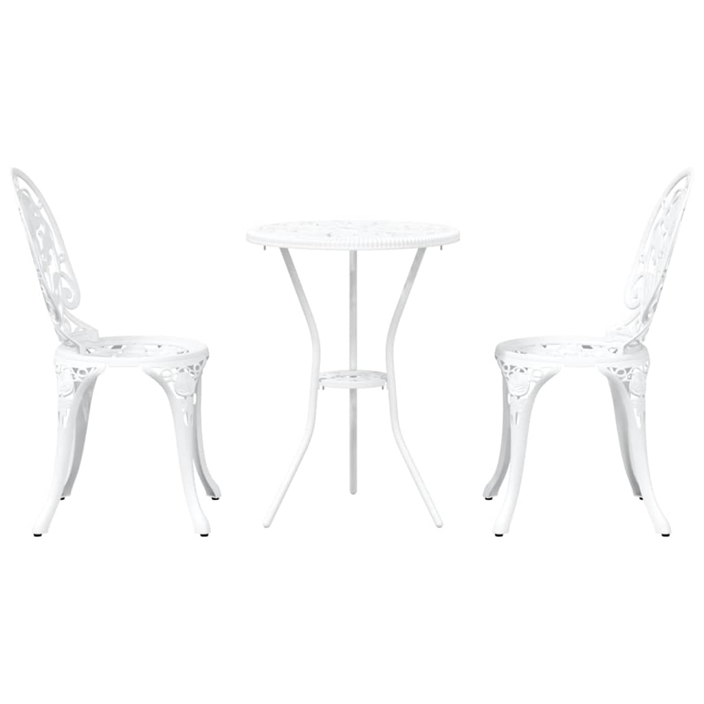 Bistro set za vrt 3 pcs Bijelo Aluminij