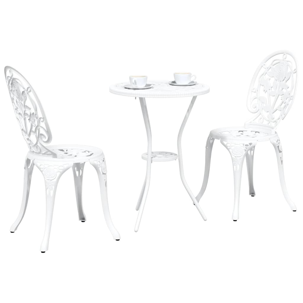 Bistro set za vrt 3 pcs Bijelo Aluminij