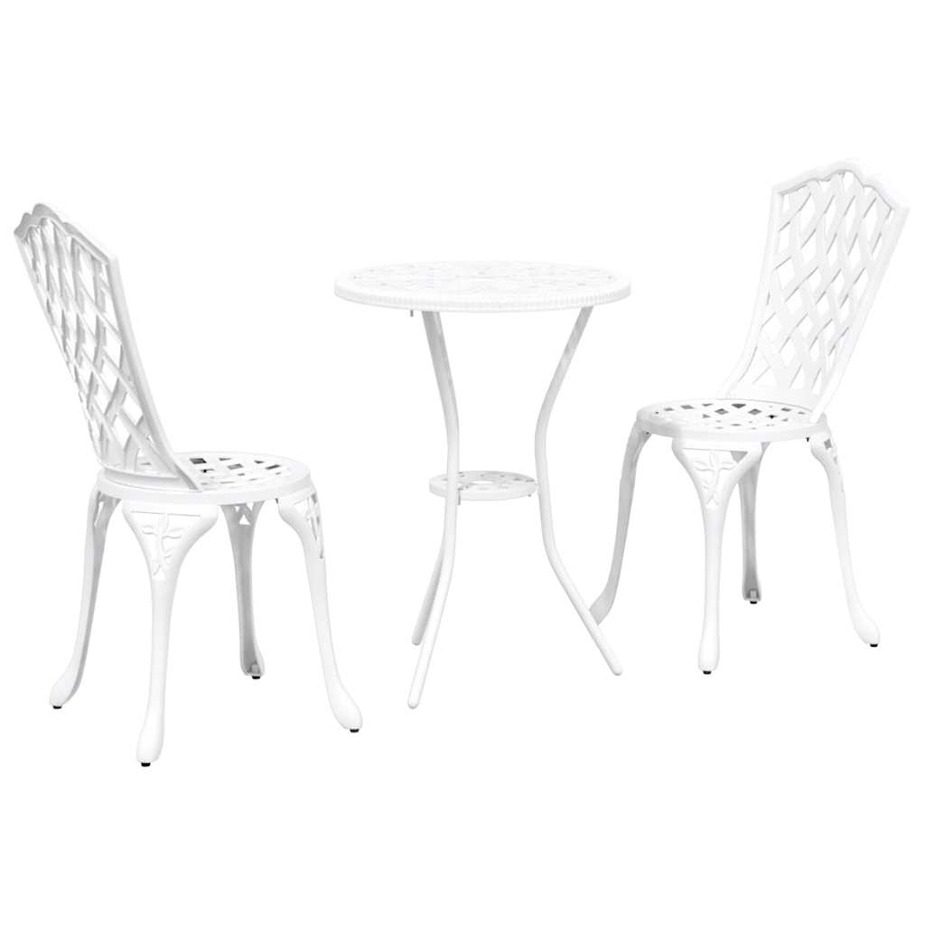Bistro set za vrt 3 pcs Bijelo Aluminij