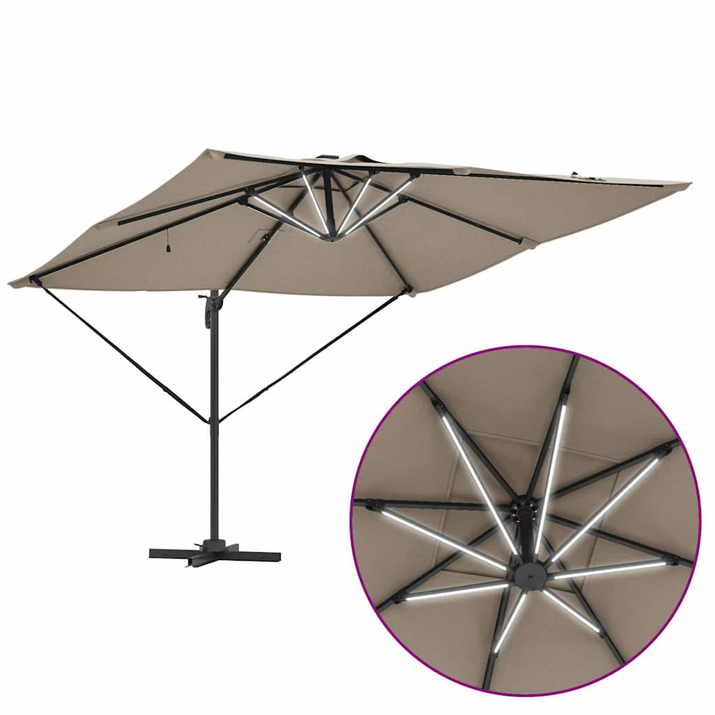 Suncobran Sivo-smeđa 286 x 284 x 270 cm Aluminij i poliester