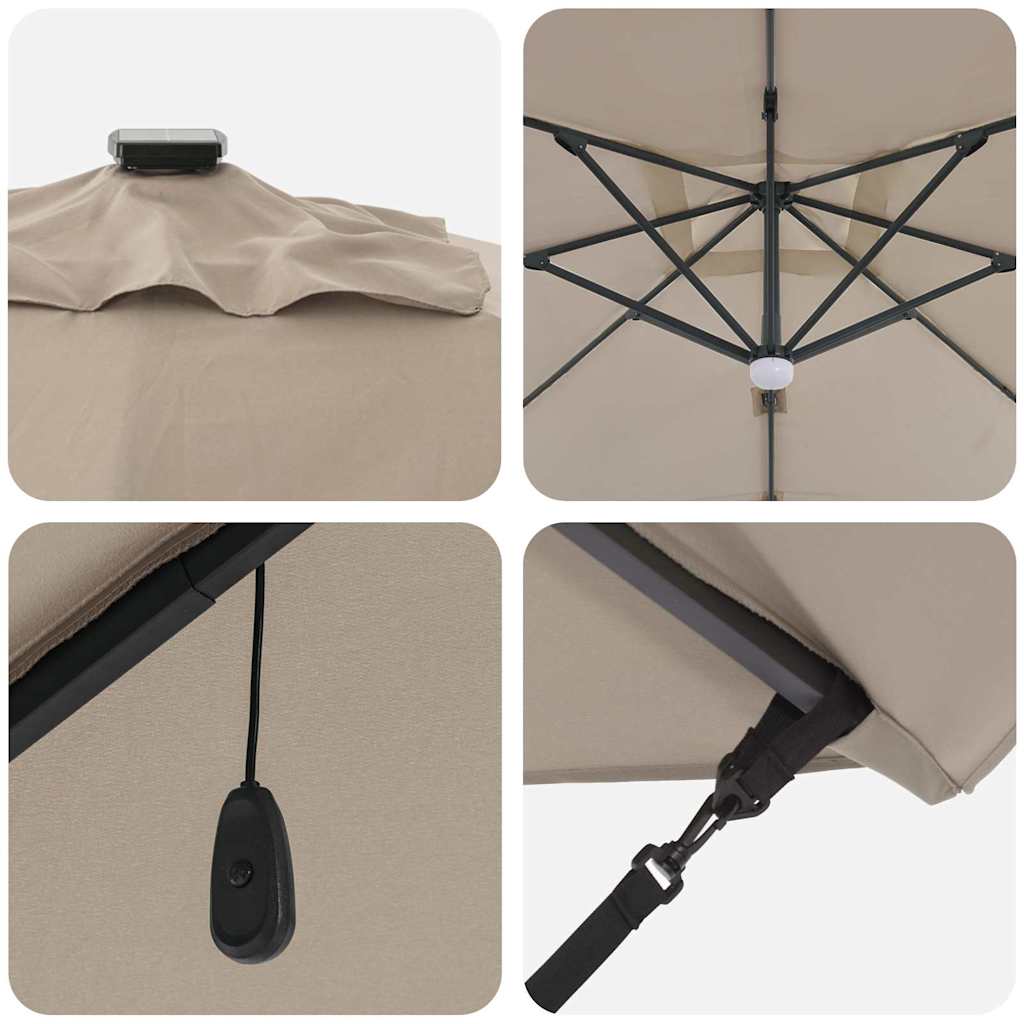 Roma Suncobran S LED lampica Sivo-smeđa 286 x 284 x 270 cm
