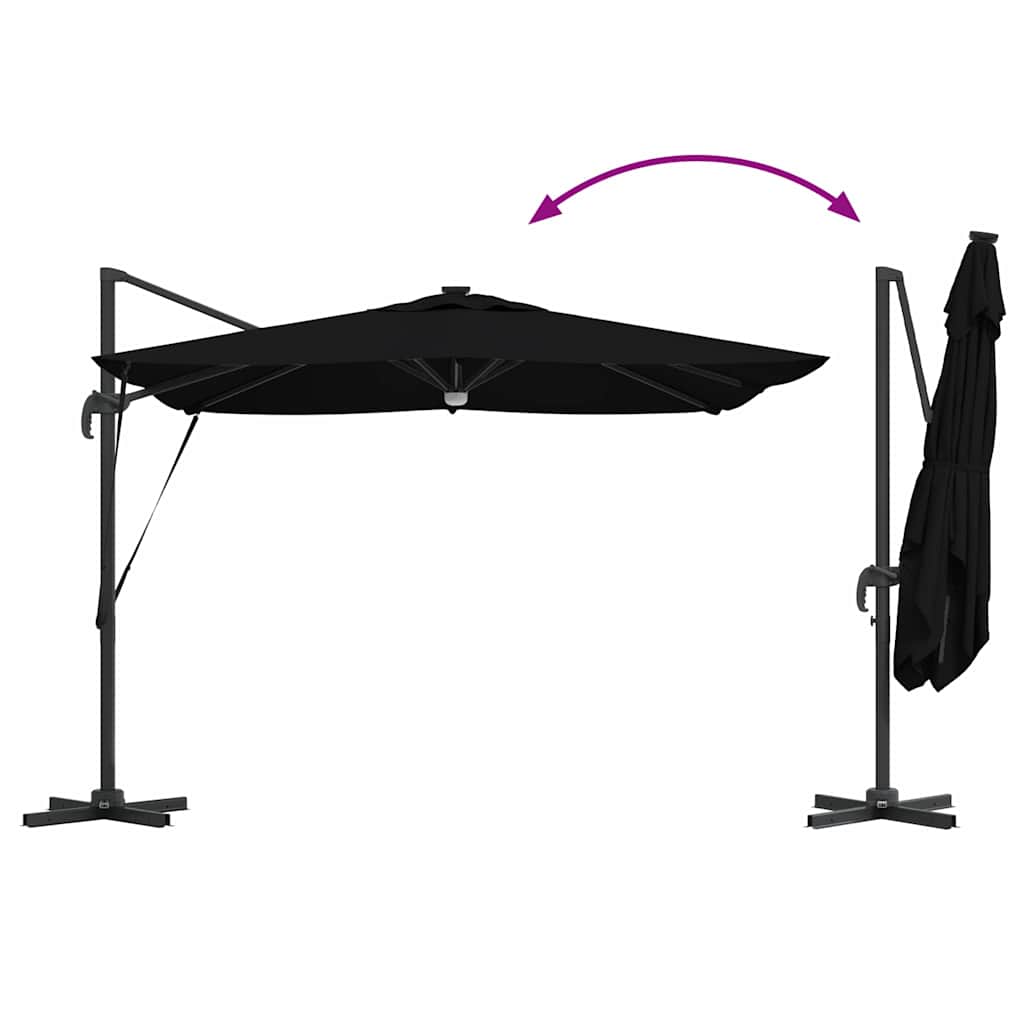 Roma Suncobran Crna 286 x 284 x 270 cm Aluminij i poliester