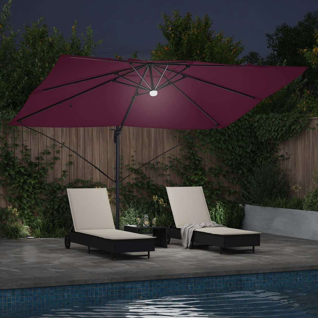 Suncobran S LED lampica Bordeaux Crvena 351 x 250 x 253 cm