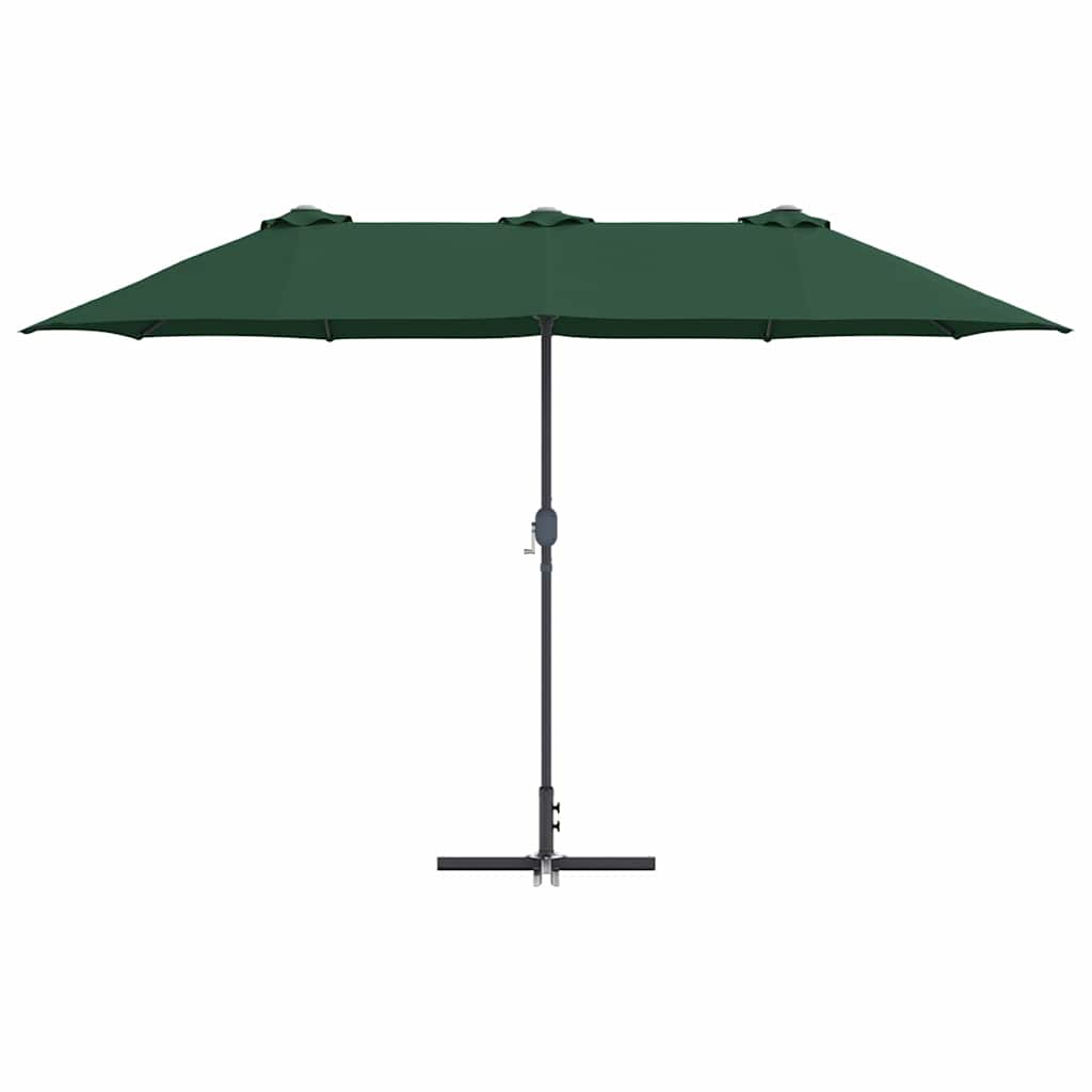 Vrtni suncobran Zelena 370 x 197 x 239 cm Poliester i aluminij