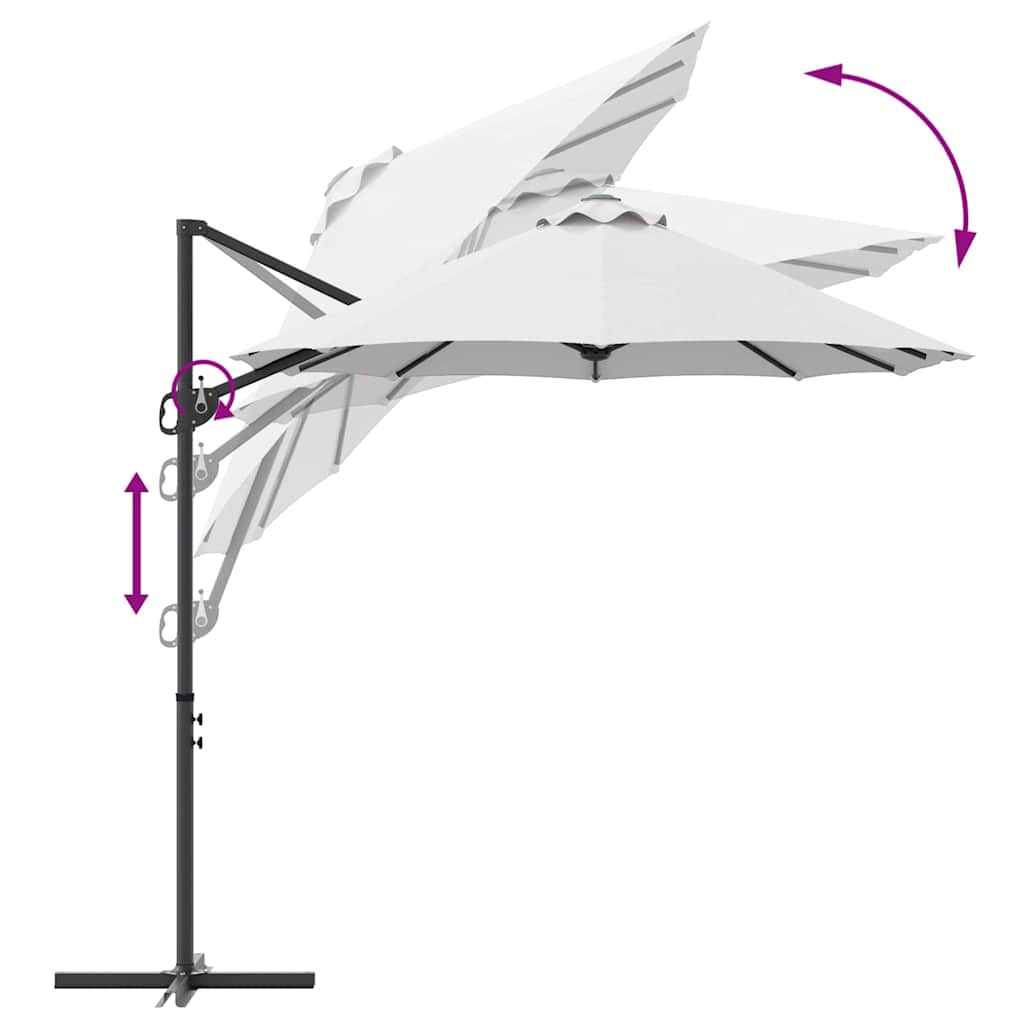Suncobran Pijesak 372 x 198 x 243 cm Poliester i aluminij