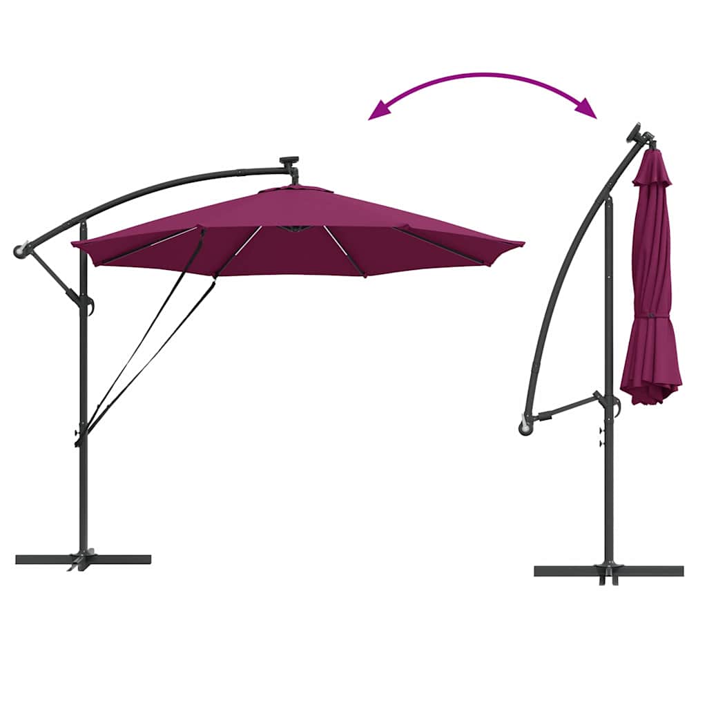 Suncobran S LED lampica Bordeaux Crvena 294 x 294 x 248 cm